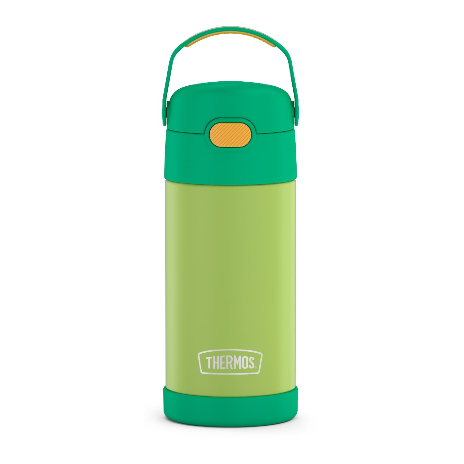 Thermos Funtainer 12oz Kids Stainless Steel Vacuum Insulated Water Bottle with Straw & Leak-Proof Lid - Lime & Orange Color - Perfect for School, Sports & Outdoor Activities