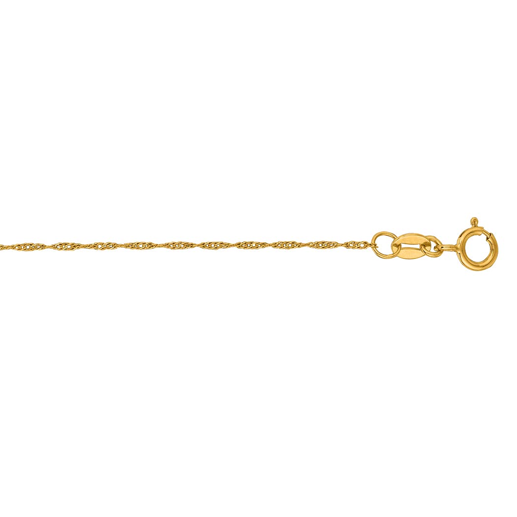 10K Gold Sparkle Cut Singapore Chain Necklace for Women - White Gold & Yellow Gold Options, 16-30 Inch Lengths & Multiple Widths - Perfect for Gifts, Anniversaries, Date Nights & Special Occasions
