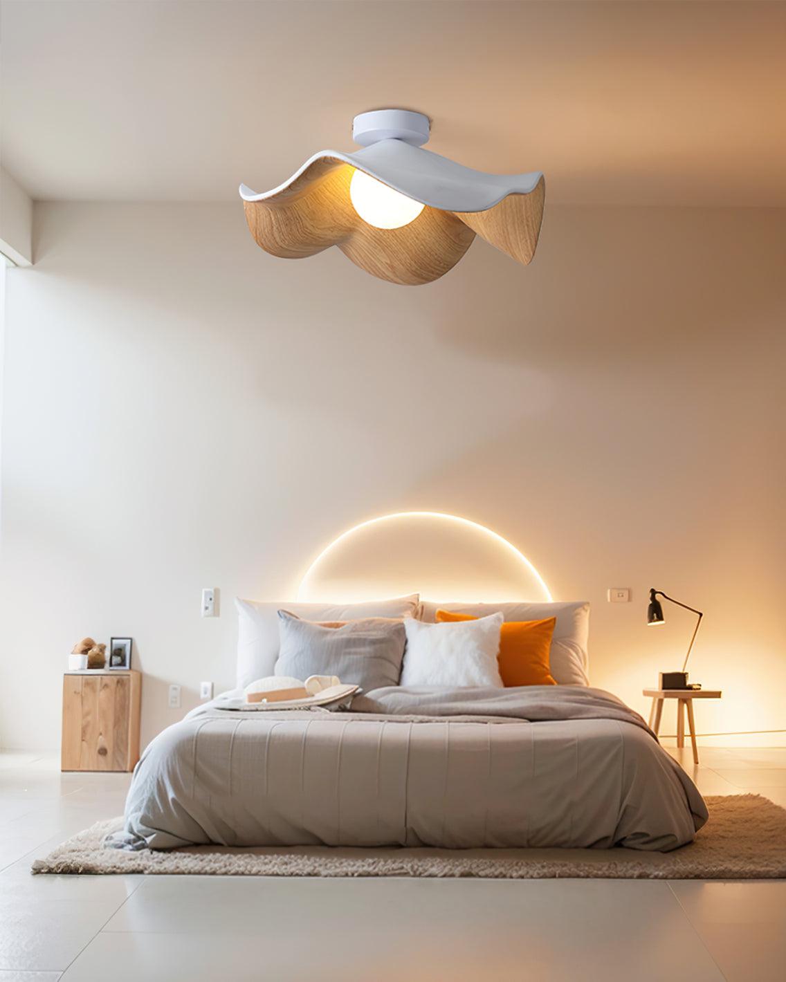 Modern Lotus Leaf Ceiling Light Fixture - Elegant Nature-Inspired Pendant Lamp for Living Room, Bedroom & Dining Room Decor - Perfect for Boho, Zen & Tropical Home Styles