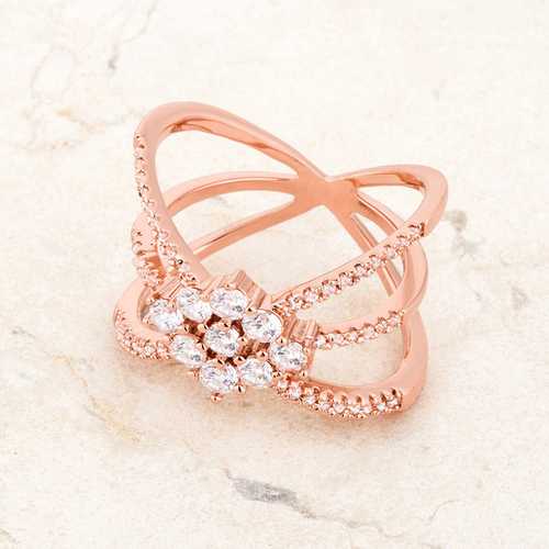 0.8ct CZ Rose Gold Delicate Triple Wrap Ring for Women - Elegant Stackable Jewelry for Engagement, Wedding, Anniversary & Everyday Wear