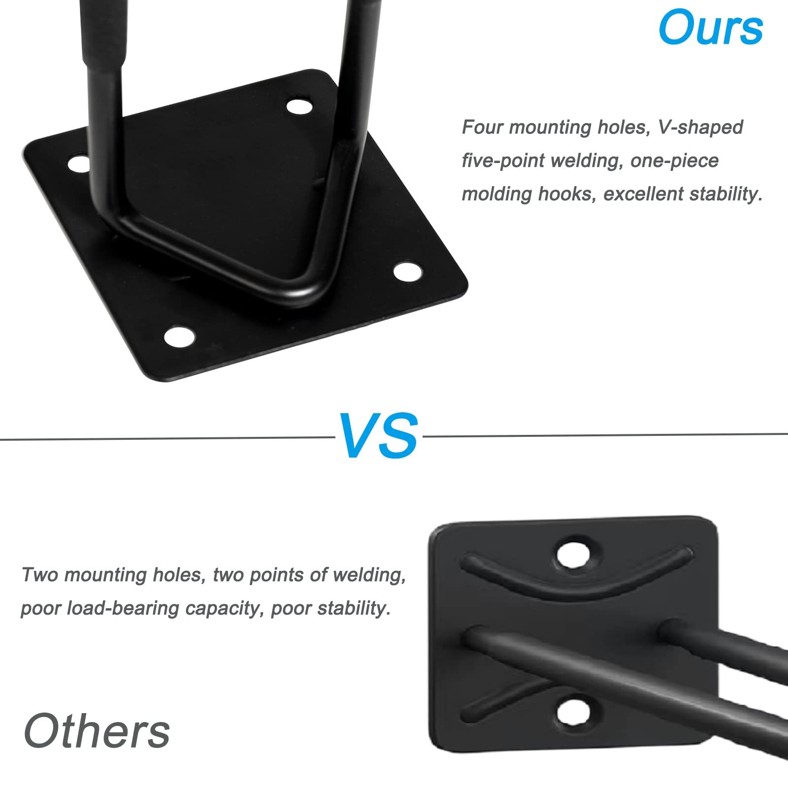 2Pcs Heavy Duty Wall Mount Shovel Holder & Garden Tool Organizer - Ladder Hangers, Rake Racks, Utility Hooks for Garage, Yard Tools, Chairs, Bikes - Perfect for Garage Storage & Outdoor Organization
