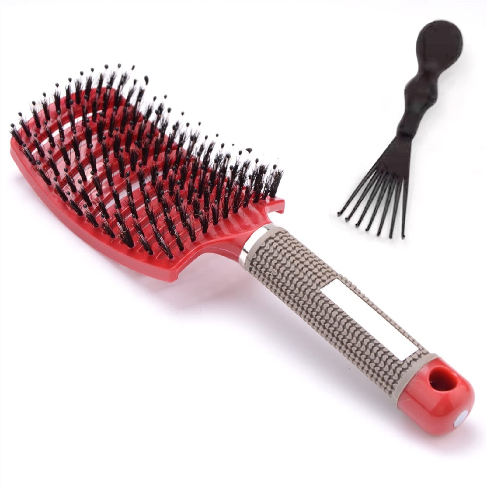 NFEGSIYA Detangling Hair Brush for Women & Girls - Scalp Massage Comb with Nylon Bristles - Wet & Curly Hair Brush for Salon, Home Styling (Red with Paw Design) - Perfect for Daily Detangling, Styling & Relaxing Scalp Massage