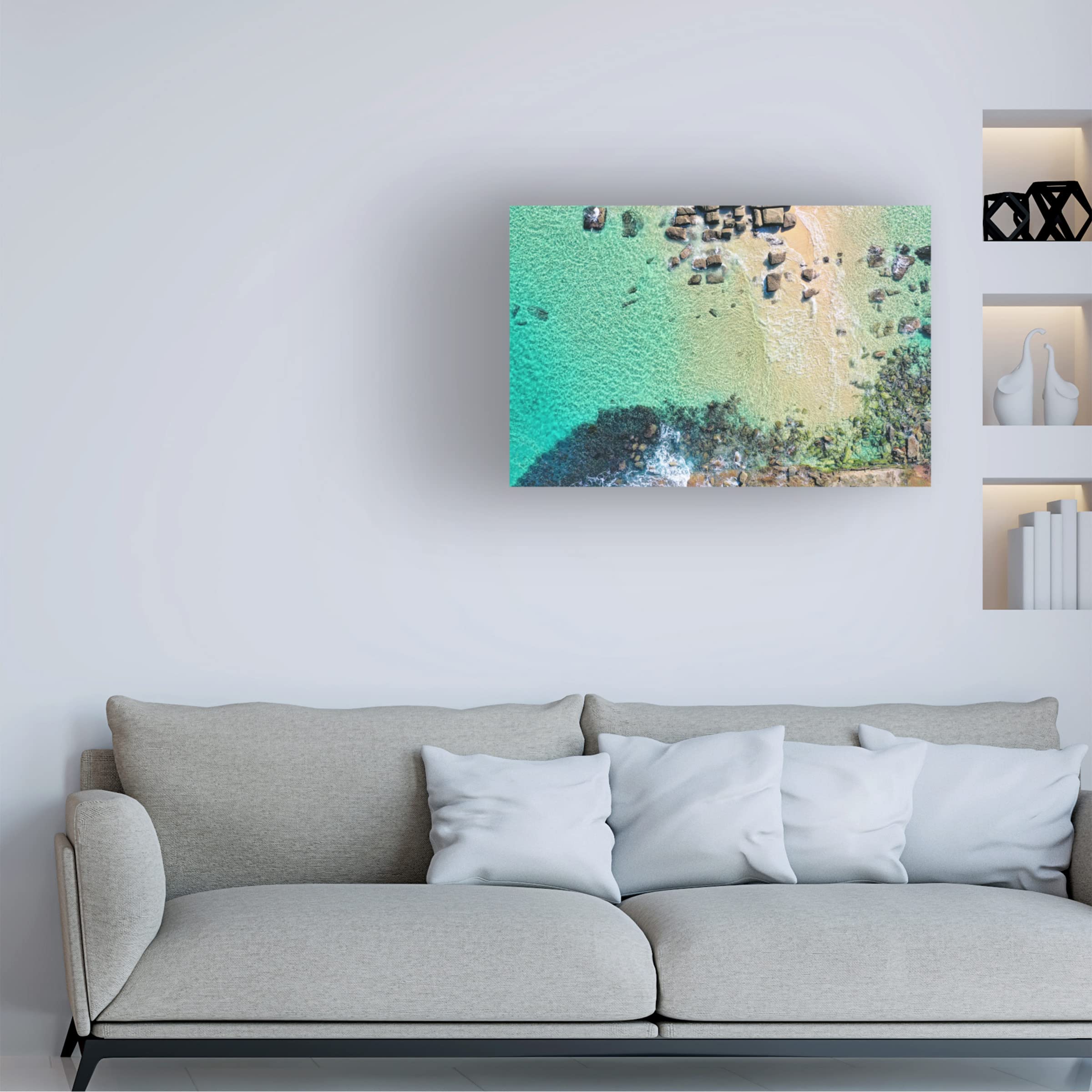Trademark Fine Art 'Art of The Ocean' Canvas Wall Art by Beata Czyzowska Young - Stunning Beach Themed Painting for Coastal Home Decor, Living Room, Bedroom or Office