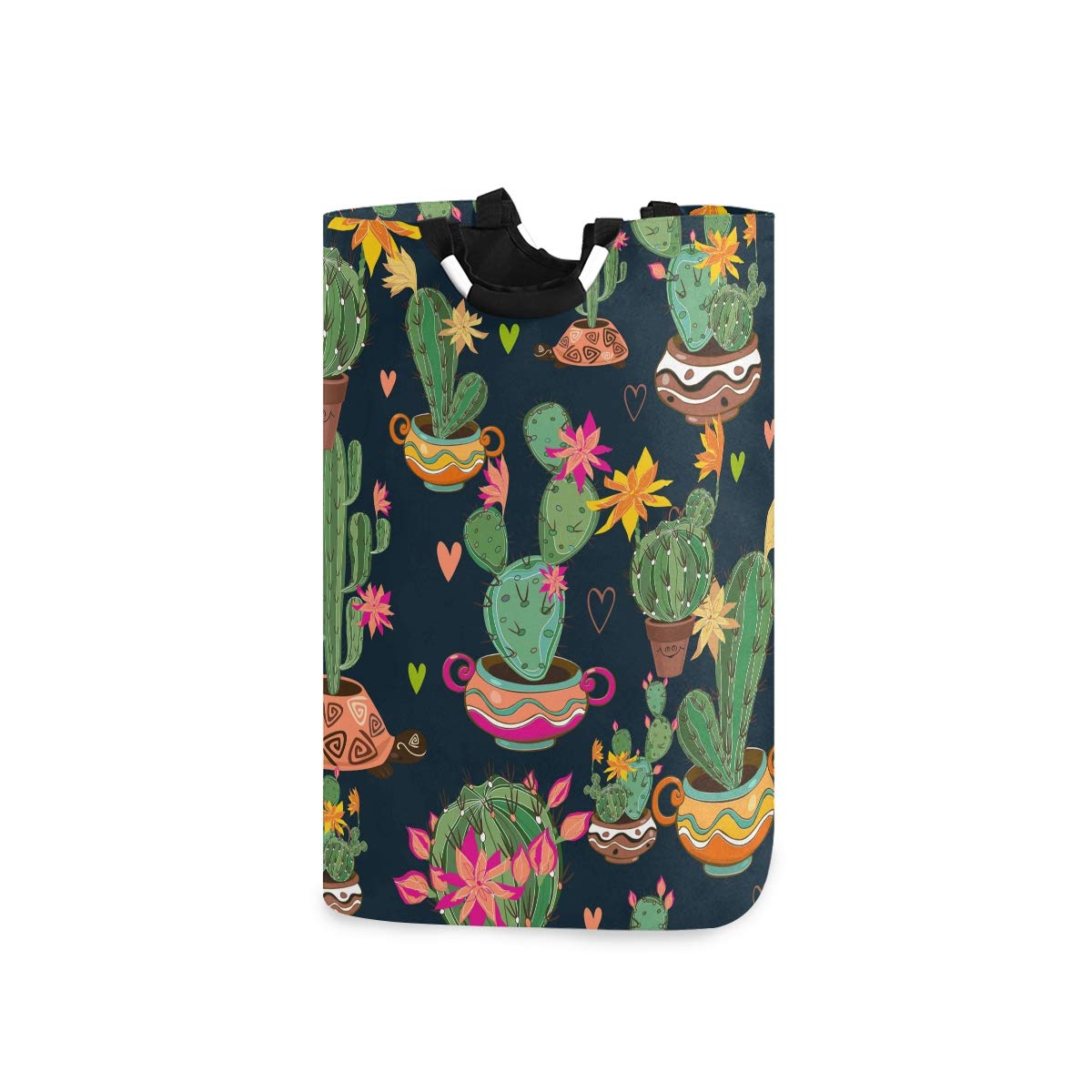 RunningBear Large Collapsible Laundry Hamper with Decorative Cactus Design - High Capacity Clothes Basket for Bathroom, Bedroom & Closet Organization | Perfect for Laundry Room Storage & Home Decor