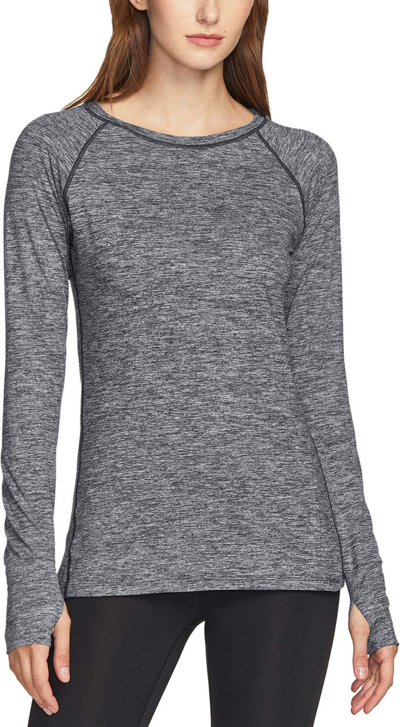 TSLA Women's Long Sleeve Workout Shirts - Lightweight Athletic Performance Yoga Tops for Running, Gym & Sports | Moisture-Wicking & Breathable Crewneck Tee for Active Lifestyles