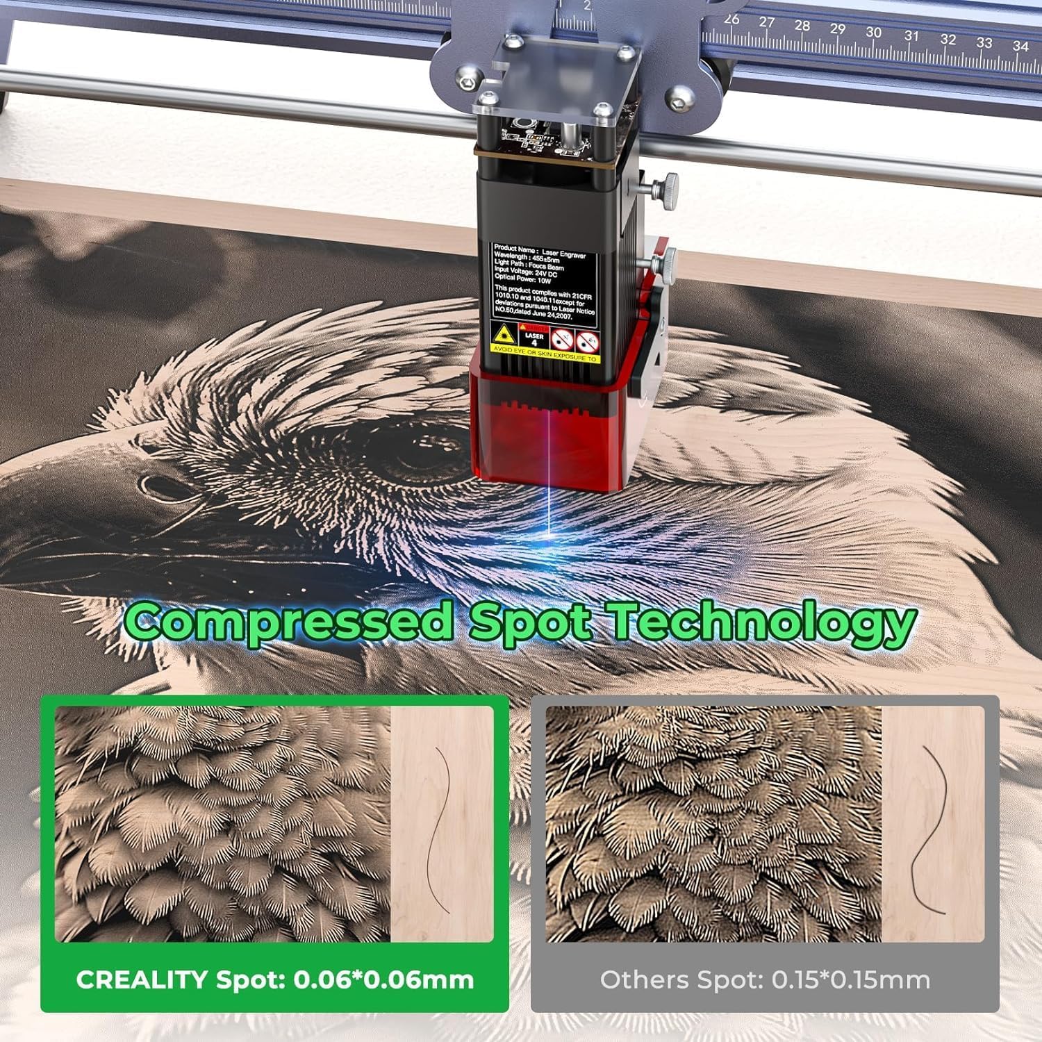 Creality Falcon 5W Laser Engraver & Cutter Machine - High Precision 0.06mm CNC Engraving for Wood, Metal, Leather, Acrylic, Glass | 72W Power, 10000mm/min Speed, Offline Operation | Perfect for DIY Crafts, Home Decor, Personalized Gifts & Small Business Projects