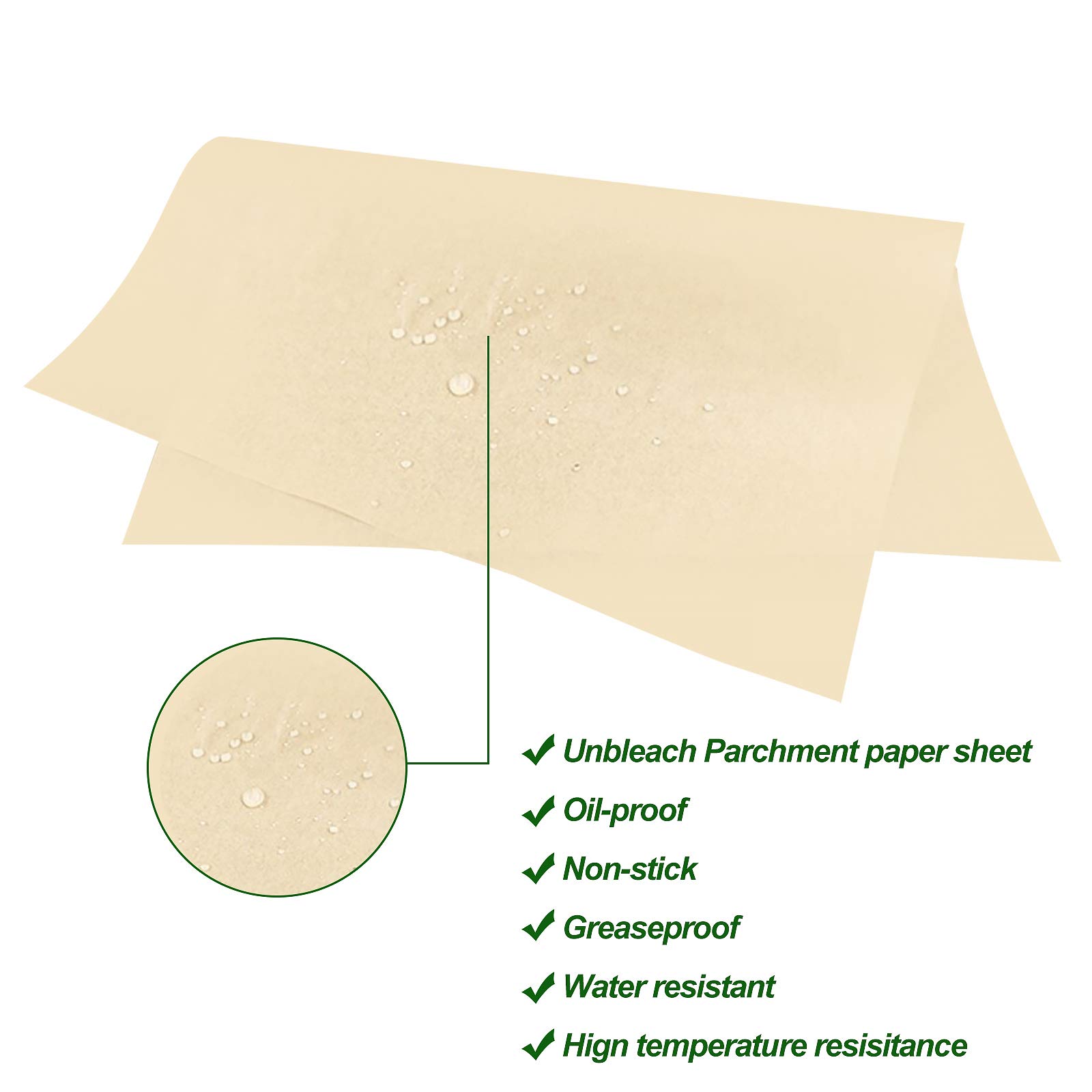 7.5x11.5 Inches Unbleached Parchment Paper Sheets - 100-Pack Non-Stick Baking Paper for Cooking, Grilling, Steaming & Air Frying | Perfect for Cookies, Hamburgers, Pans & More | Eco-Friendly Kitchen Essential