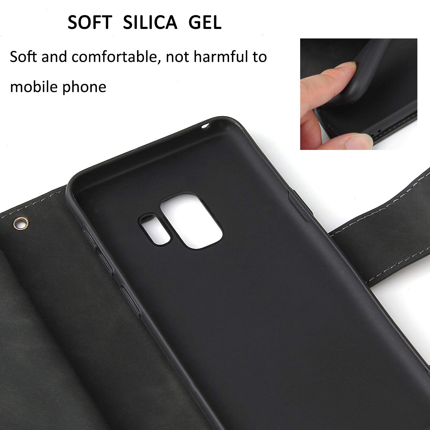 Premium PU Leather Wallet Case for Samsung Galaxy S9 Plus - Magnetic Closure, Card Slots, Kickstand & Hand Strap | Women's Fashion Phone Purse for Daily Use, Travel & Shopping