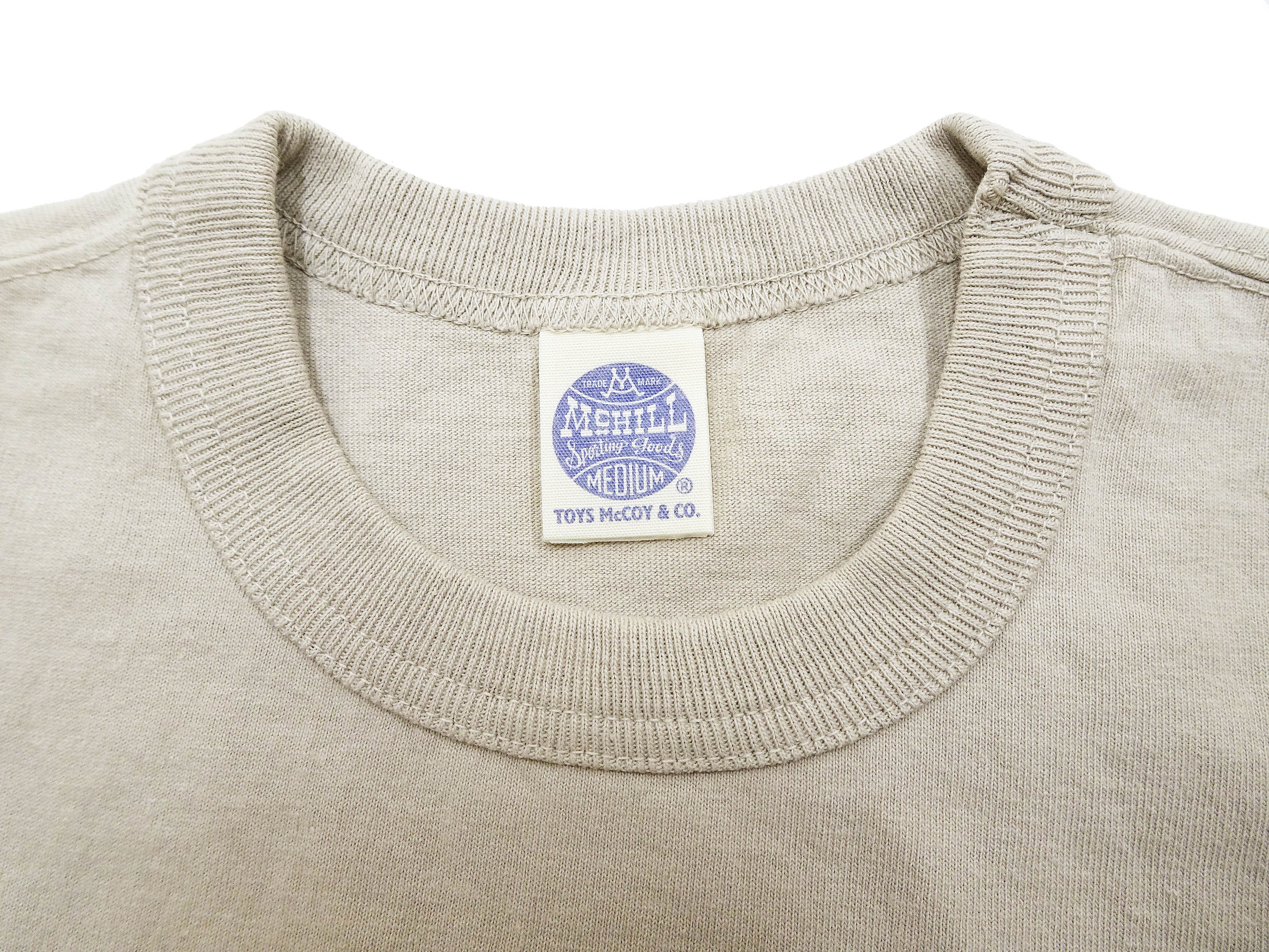 TOYS McCOY Men's Heavyweight Loopwheel T-Shirt - Garment Dyed Short Sleeve Solid Color Tee (TMC2343-040 Faded Sand Beige) - Casual Wear & Street Style Essential