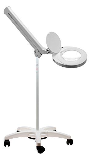 Aven ProVue Superslim LED Magnifying Lamp - 5 Diopter (2.25x Magnification) with Adjustable Rolling Stand - Perfect for Crafts, Jewelry Making, Reading & Detailed Work