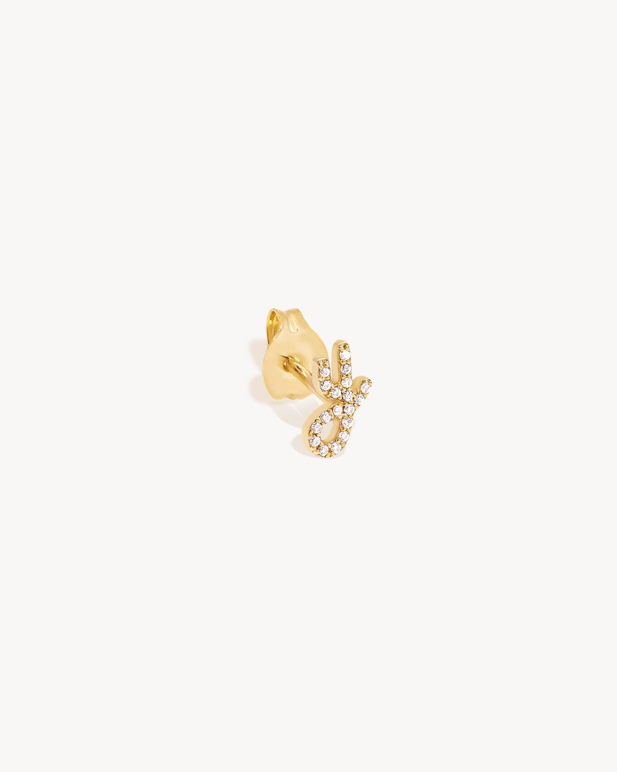 14K Solid Gold Forever Love Diamond Letter Earrings for Women - Dainty Initial Alphabet Studs for Everyday Wear, Gift for Her, Anniversary & Valentine's Day Jewelry