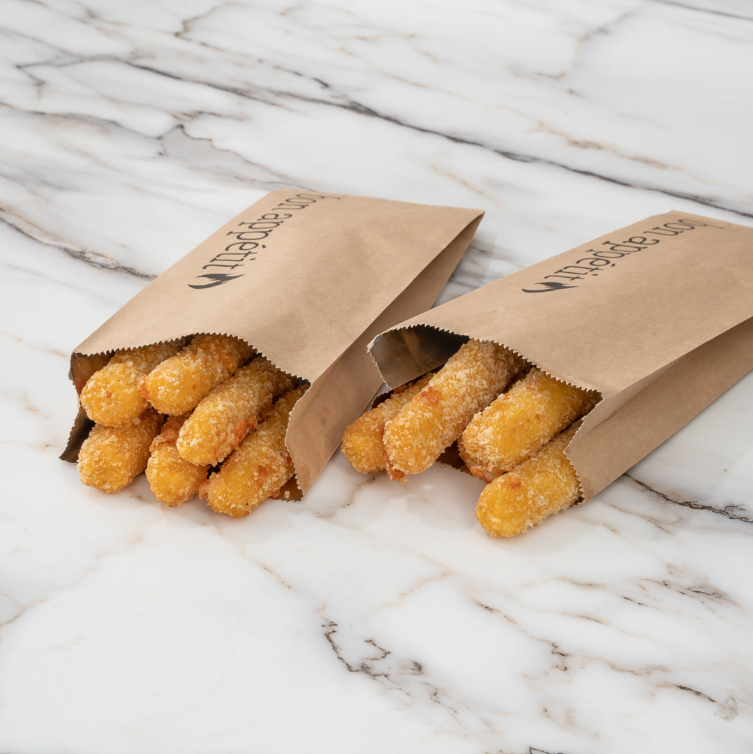 Eco-Friendly Kraft Paper Foil Bags with Bon Appetit Print - Pint Size (4.5
