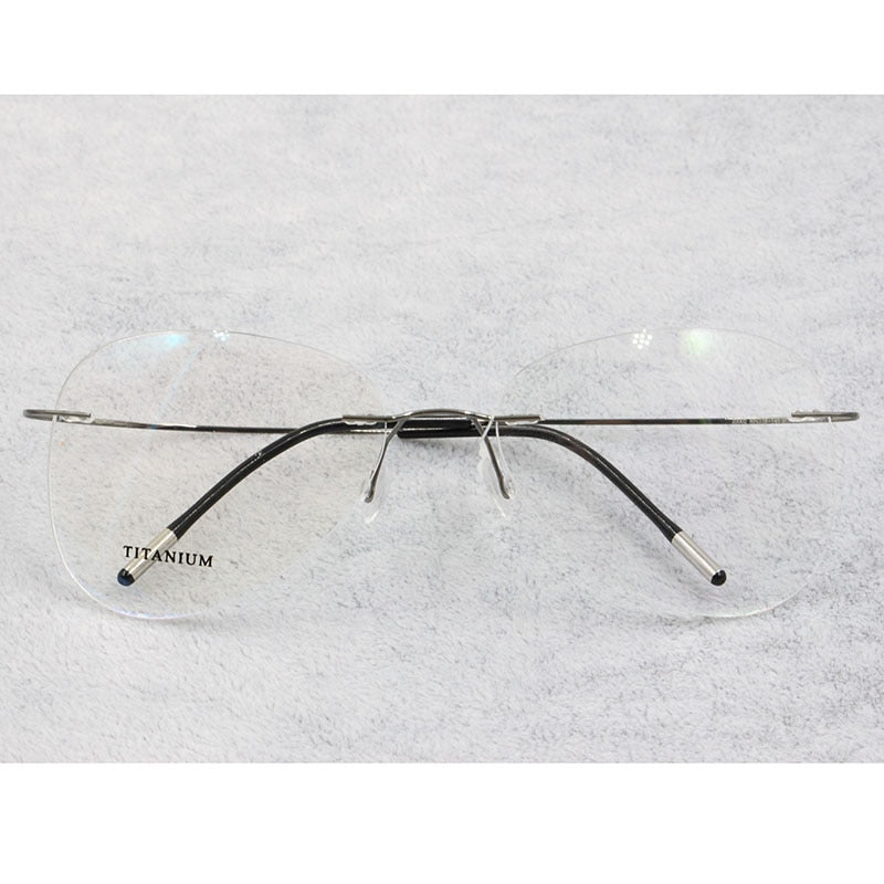 Bclear Men's Eyeglasses Titanium Rimless Lightweight Flexible Frame - 20002 - Perfect for Work, Reading & Everyday Use