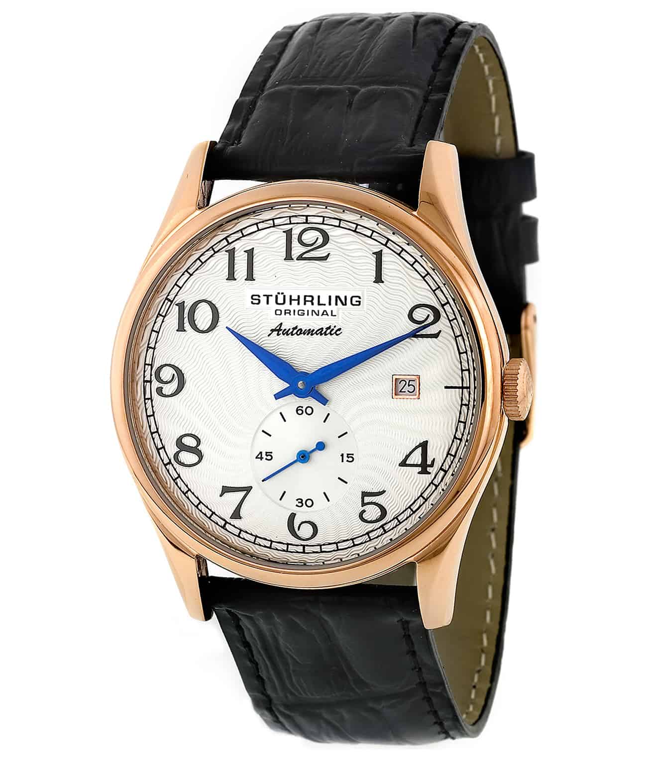 White Dial / Gold Case / Dark Brown Leather Strap Gold Layered Tang Buckle