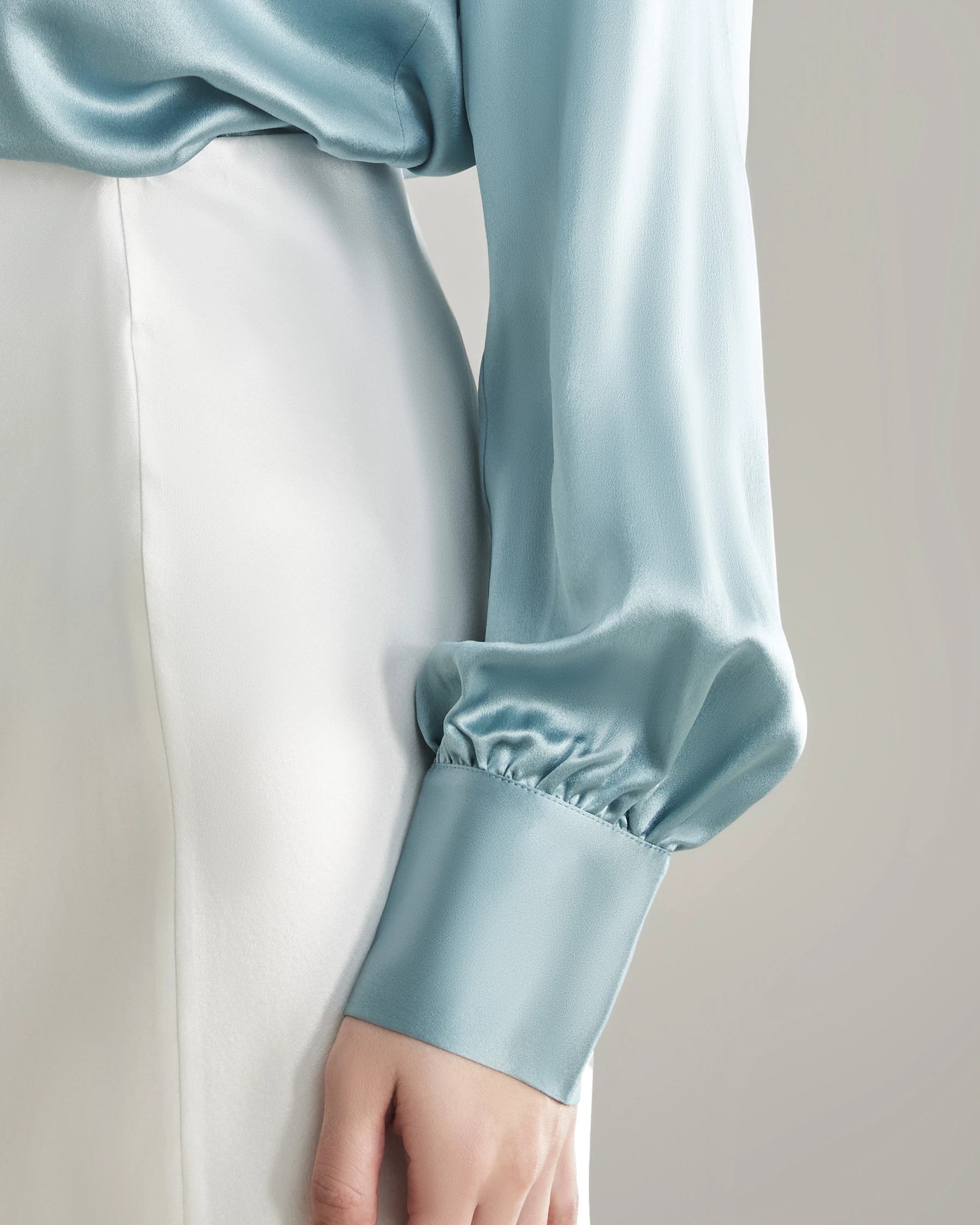 Elegant Women's Rhinestone Buttons Silk Blouse - Formal & Party Wear for Office, Dinner & Special Occasions