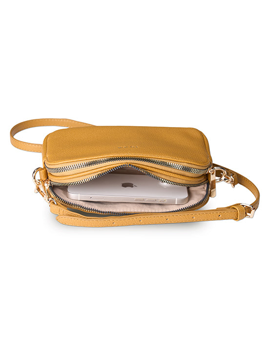 Tosca TH050 Small Crossbody Handbag in Mustard - Stylish & Compact Purse for Women, Perfect for Everyday Use, Travel & Shopping