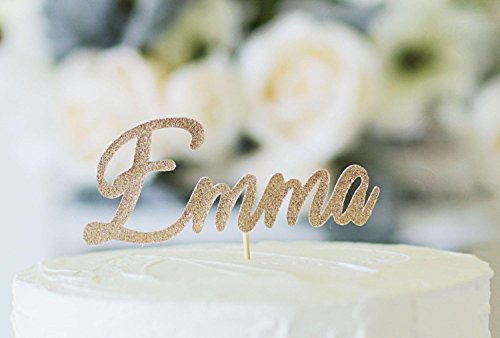 Personalized Pink Glitter Name Cake Topper - Custom Gold Birthday Cake Decoration for Smash Cakes, Parties & Celebrations - Perfect for 1st Birthdays, Baby Showers & Special Events
