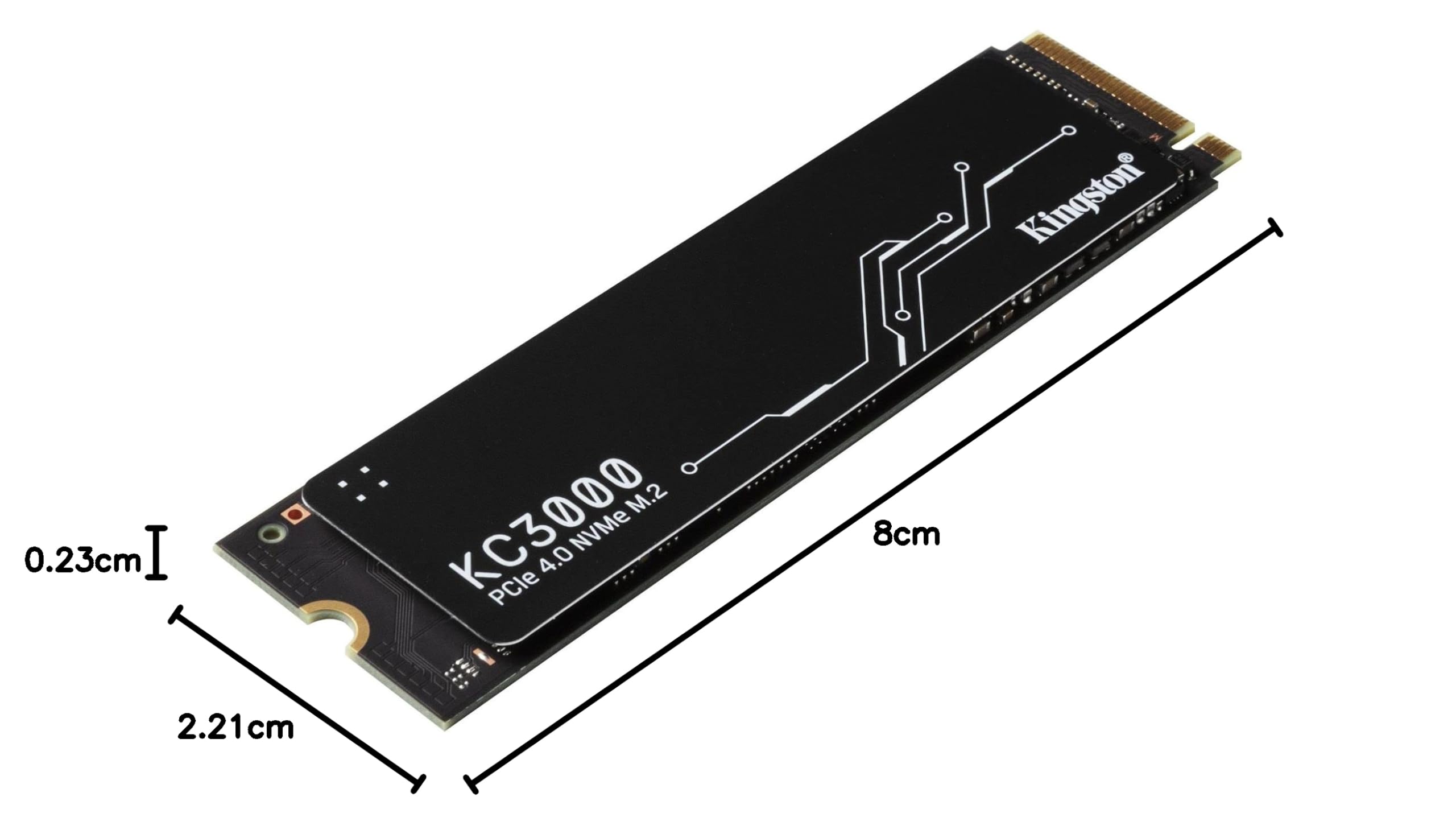 Kingston KC3000 PCIe 4.0 NVMe M.2 SSD 1TB - High-Speed Internal Solid State Drive for Gaming PC, Laptop & Desktop - SKC3000S/1024G - Perfect for 4K Video Editing, Game Loading & System Boot