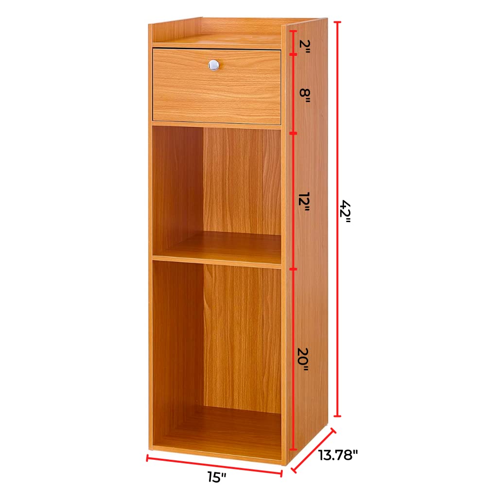 DormCo Yak About It Extra Tall Bookcase Table - Beech Wood Study Desk for Small Spaces | Perfect for Dorm Rooms, Apartments & Home Offices