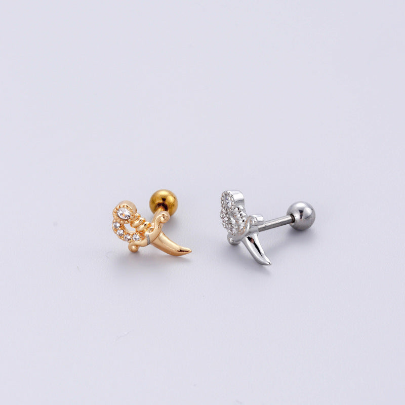16G Surgical Steel Cartilage Earrings - Heart Dangle Earrings with Ball Back Closure | Hypoallergenic Body Jewelry for Women | Perfect for Daily Wear, Parties & Special Occasions