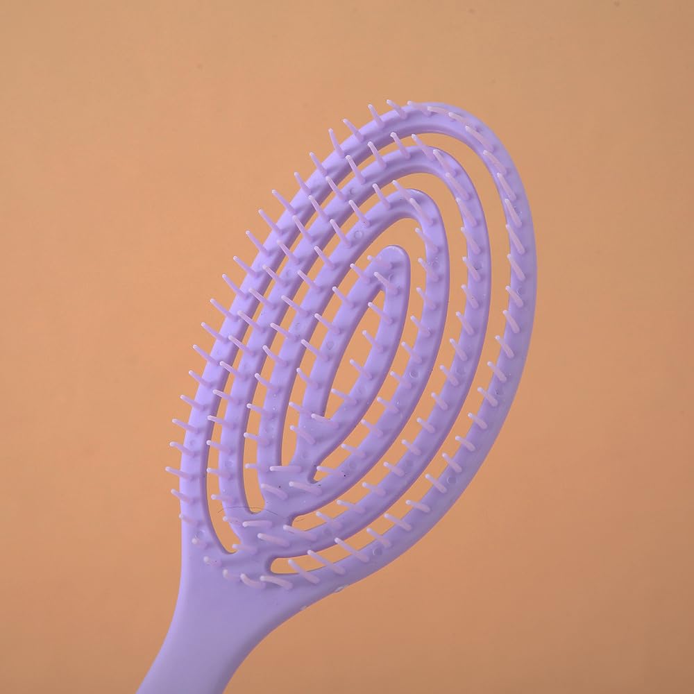 Alexvyan Purple Scalp Massage Comb - Detangling Hair Brush for Wet & Curly Hair - Salon Styling Tool for Women, Men & Kids - Perfect for Home Hair Care & Professional Salon Use