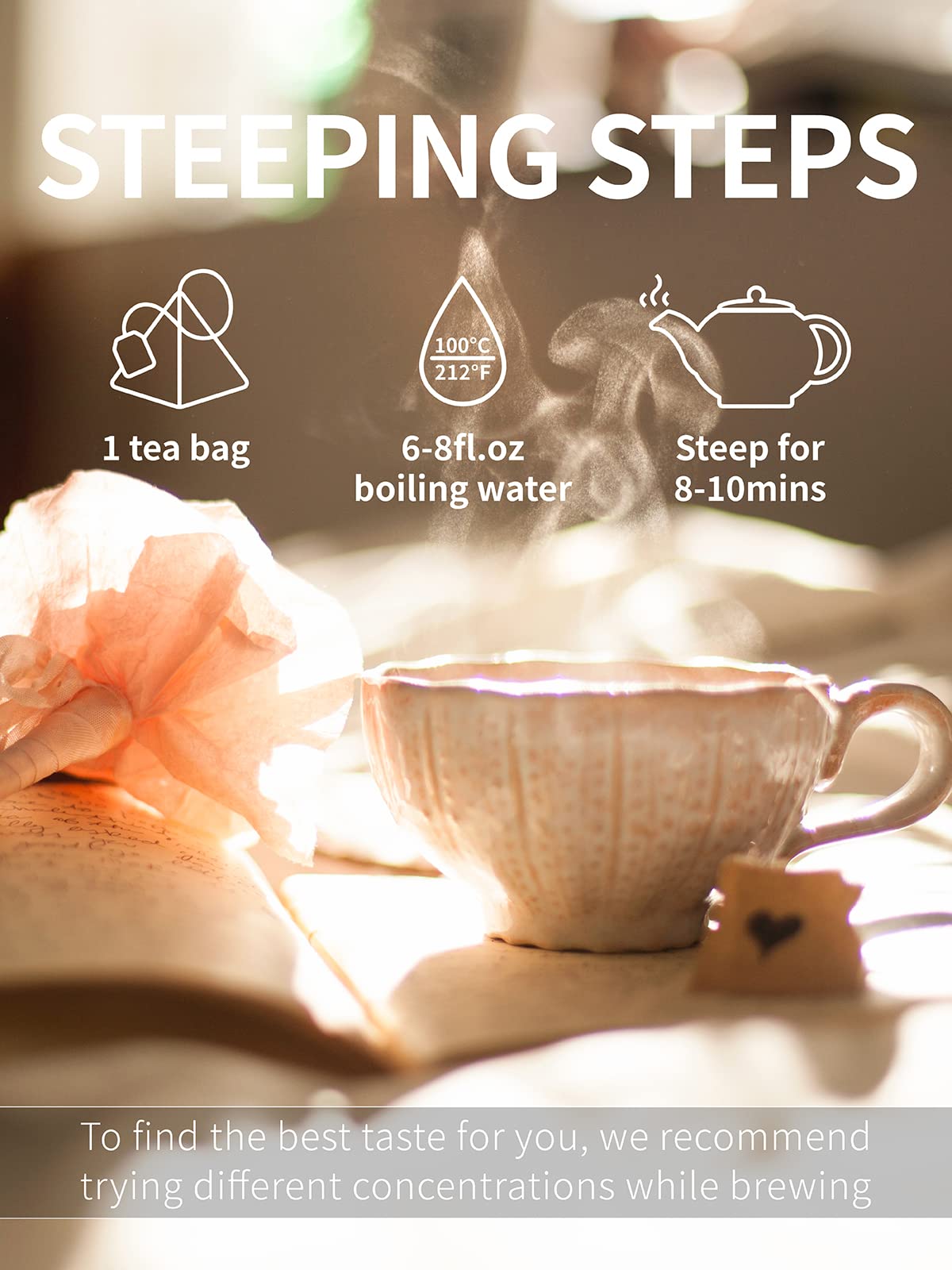 Organic Mullein Leaf Tea Bags 30 Count - 100% Natural Caffeine-Free Herbal Tea for Respiratory Support & Relaxation - Perfect for Cold Season, Evening Soothing, and Wellness Rituals