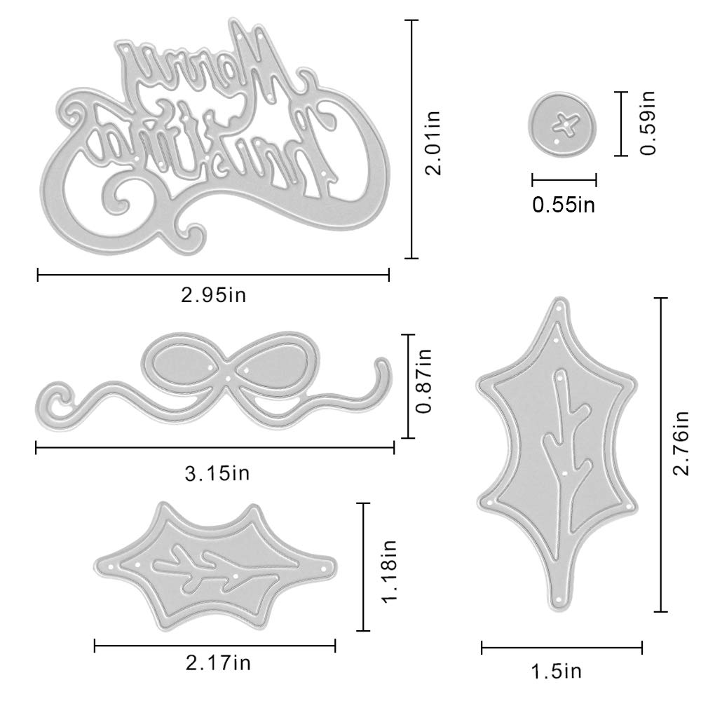 Christmas Metal Cutting Dies for DIY Scrapbooking - Merry Holiday Embossing Stencils & Metallic Die Cut Set for Handmade Cards, Photo Albums, Gift Wrapping - Perfect for Holiday Crafts and Home Decorations