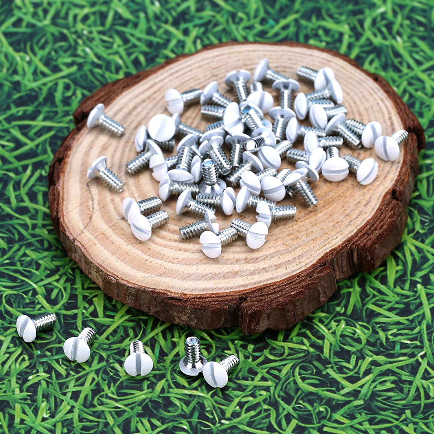 AIEX 60Pcs 3/8 Inch Long 6-32 Thread White Wall Plate Screws - Electrical Outlet Cover Screws, Switch Plate Screws Replacement - Perfect for Home, Office & Commercial Electrical Installations