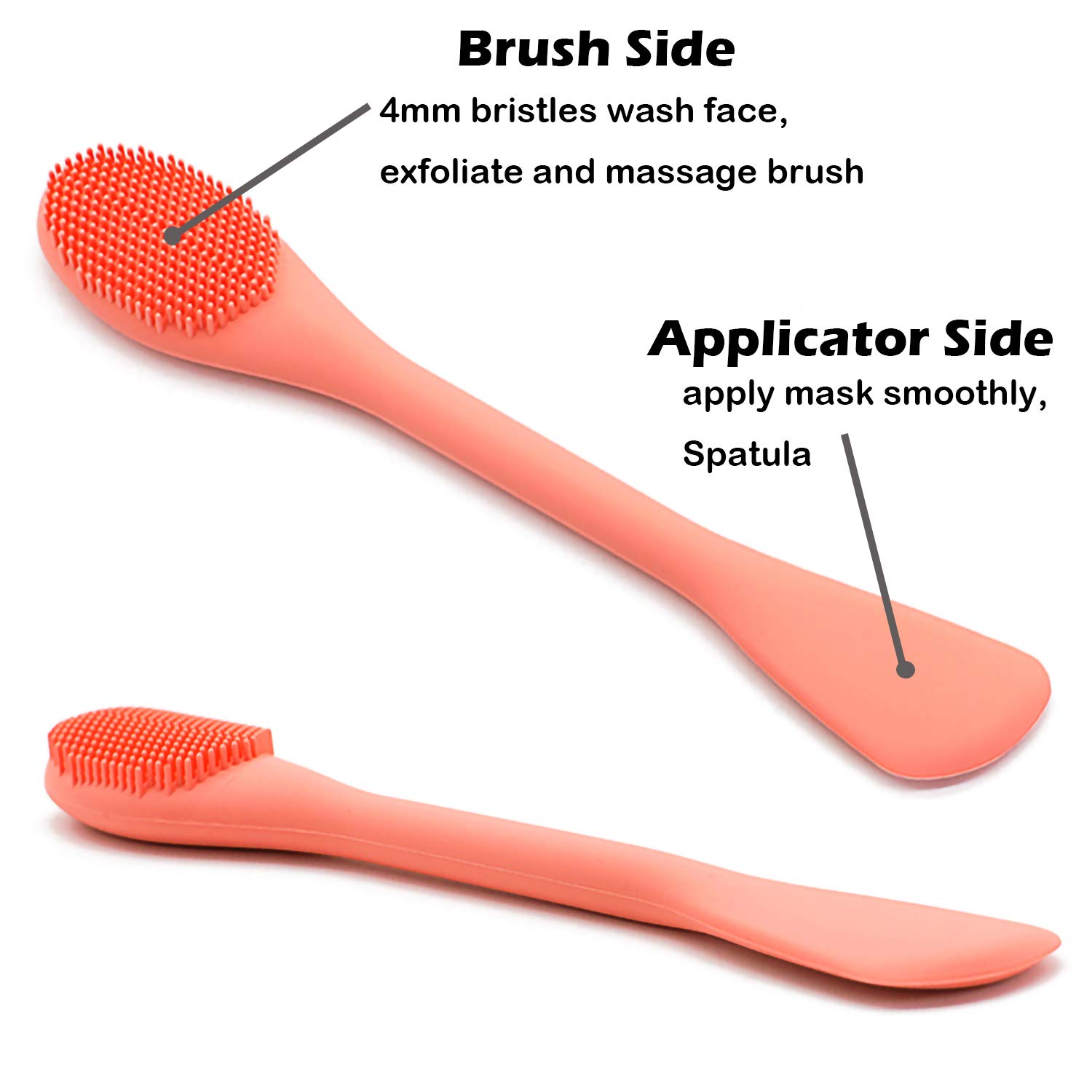 **Rampula Silicone Face Mask Brush - Flexible Facial Mud & Clay Mask Applicator Tool for Moisturizers, Charcoal & Body Lotions (Orange & Dark Blue) - Perfect for Spa, Skincare & At-Home Facial Treatments**