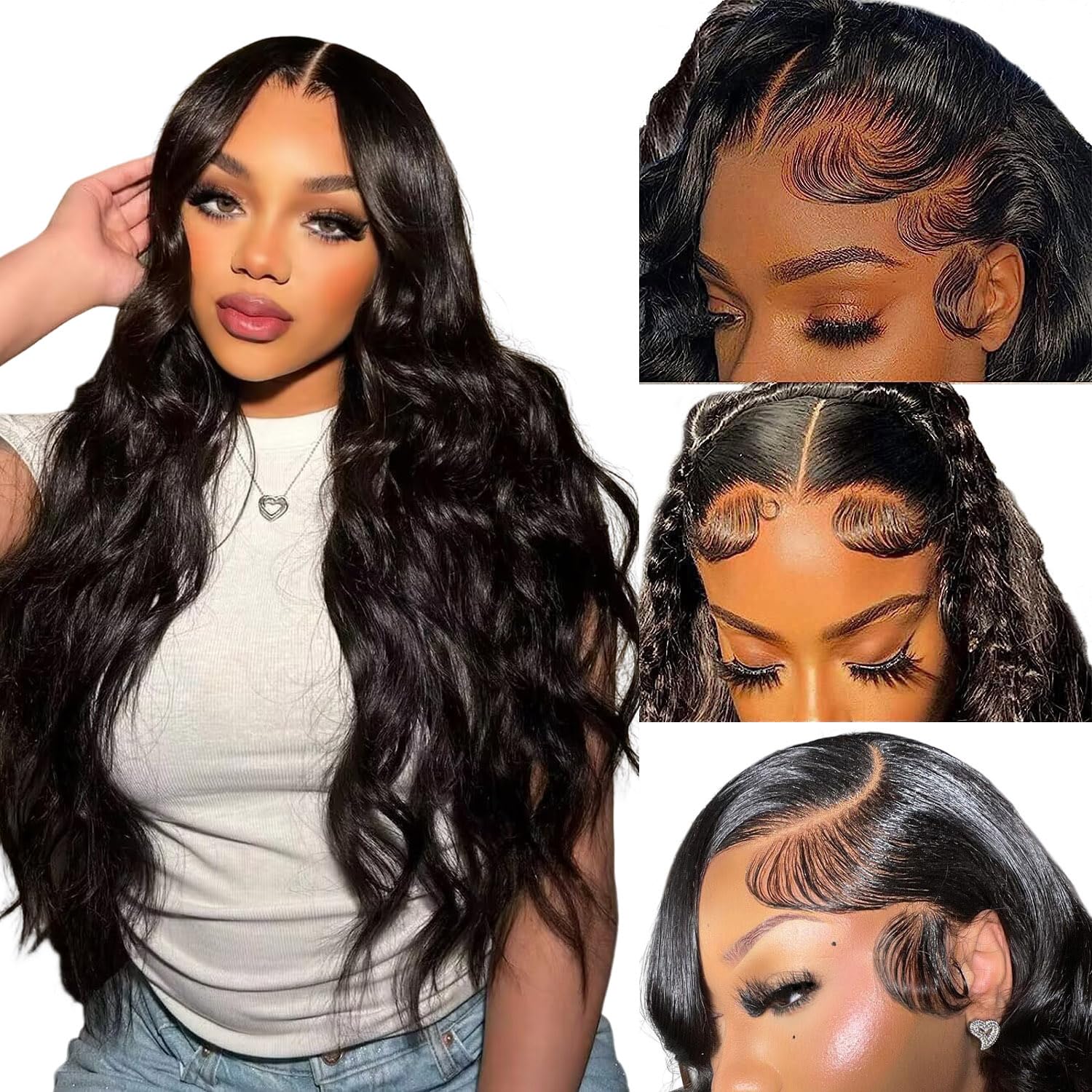 28 Inch Body Wave HD Lace Front Wigs Human Hair 180% Density 13x4 Lace Frontal Wig - Pre Plucked Glueless Human Hair Wig with Baby Hair for Women (Natural Black) | Perfect for Daily Wear, Cosplay & Special Occasions