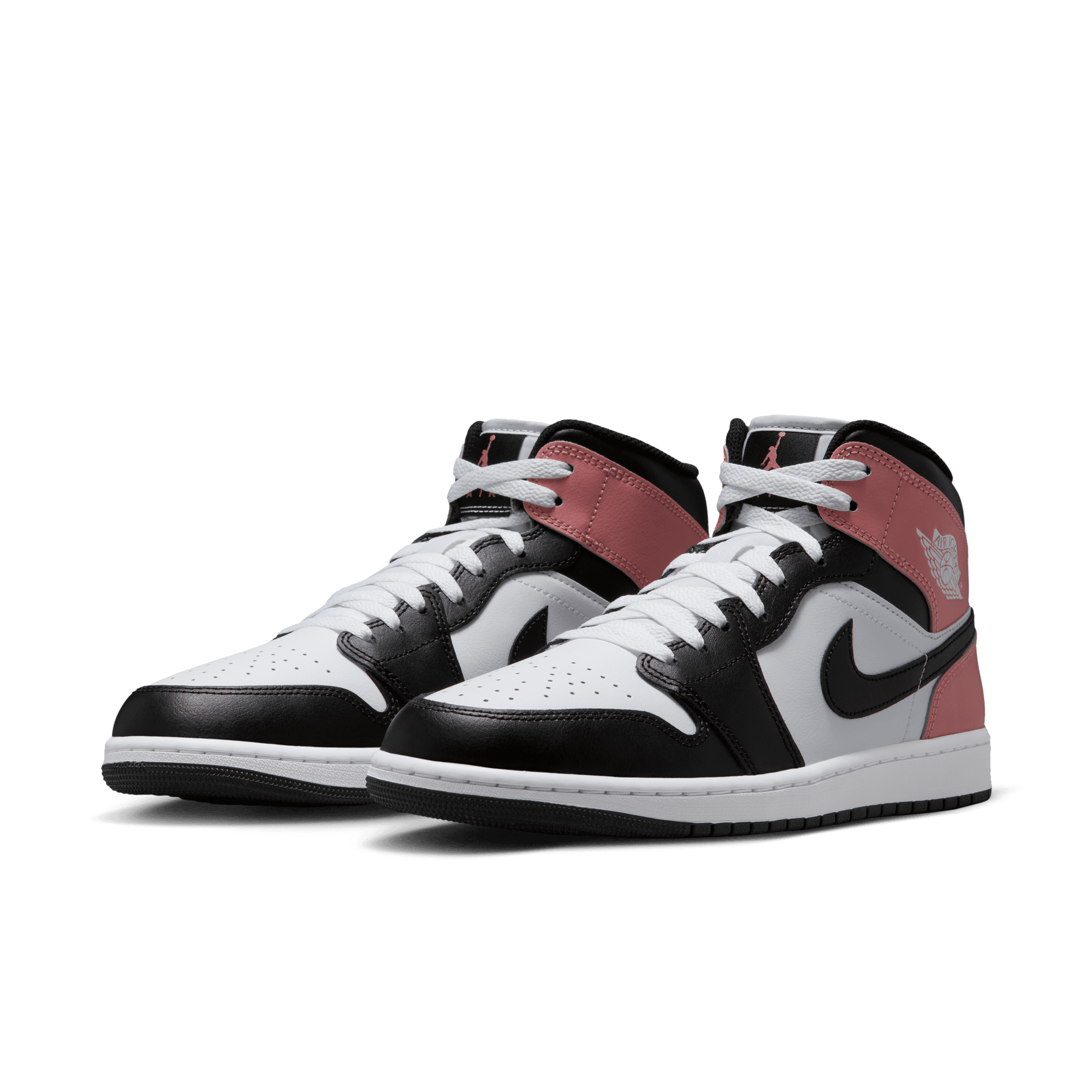 AIR JORDAN 1 MID Sneakers - White/Black/Rust Pink Basketball Shoes for Men & Women | Perfect for Streetwear, Gym & Casual Outfits