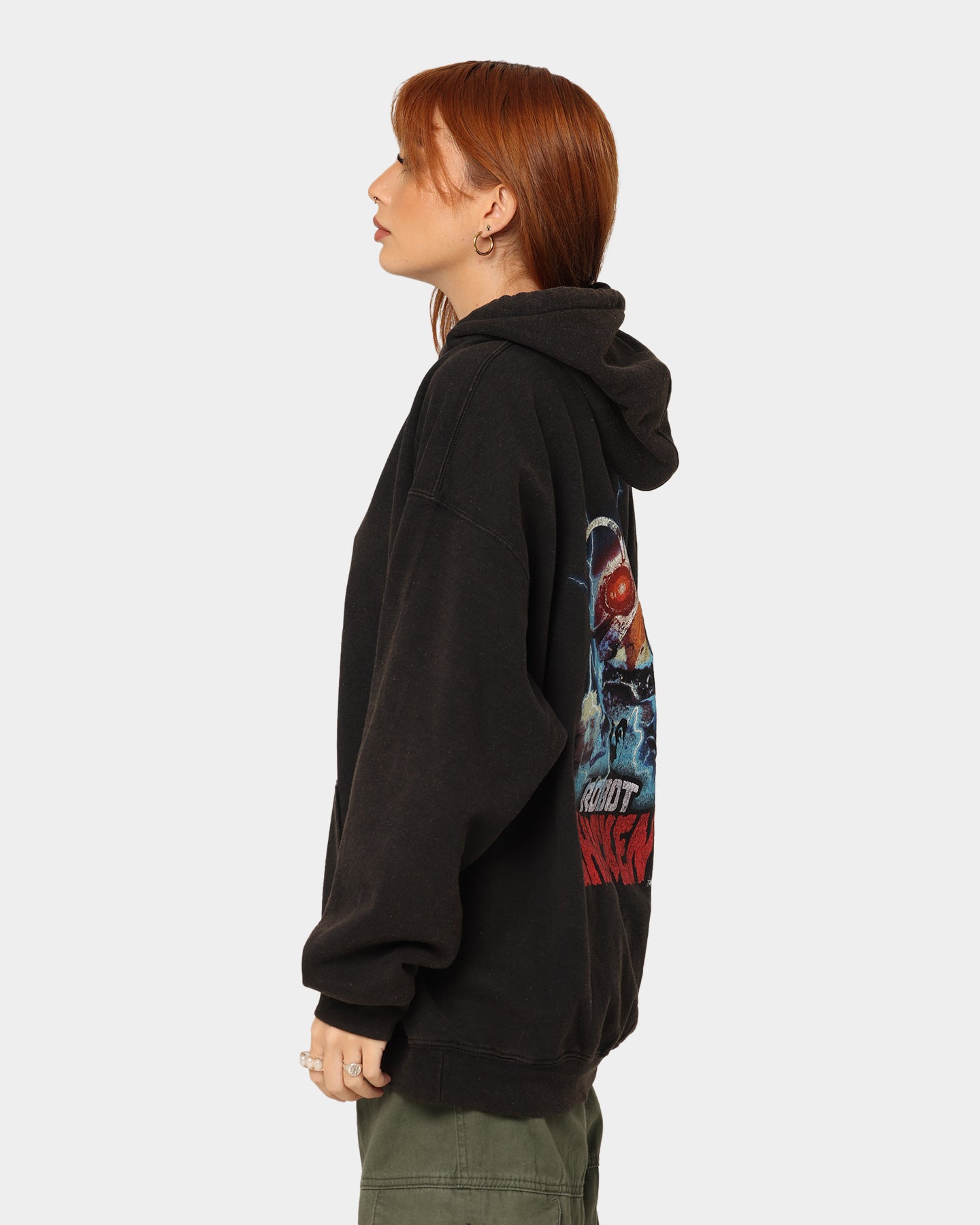 Robot Chicken Vintage Hoodie - Black Wash | American Thrift | Official Merchandise | Perfect for Cosplay, Anime Conventions & Casual Wear