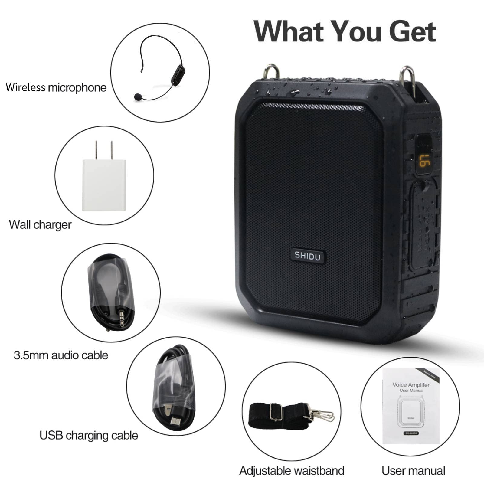 **18W Wireless Voice Amplifier for Teachers - Portable PA System with Bluetooth 5.0 & IPX5 Waterproof, Wireless Headset Mic - Ideal for Classroom, Outdoor Events, Public Speaking & Presentations**