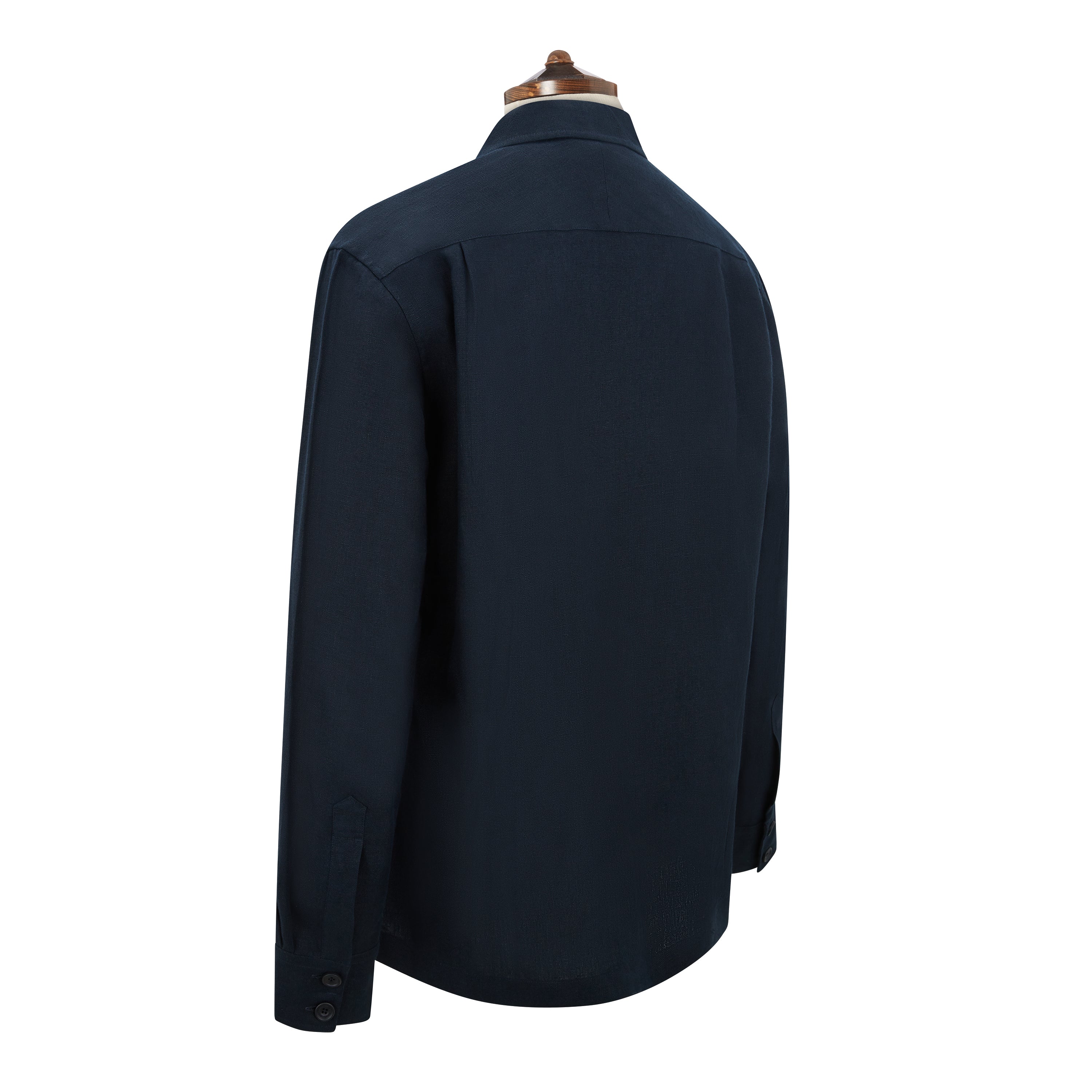 Lynton Navy Blue Linen Overshirt for Men - Lightweight Summer Casual Shirt Jacket for Beach, Travel & Outdoor Activities