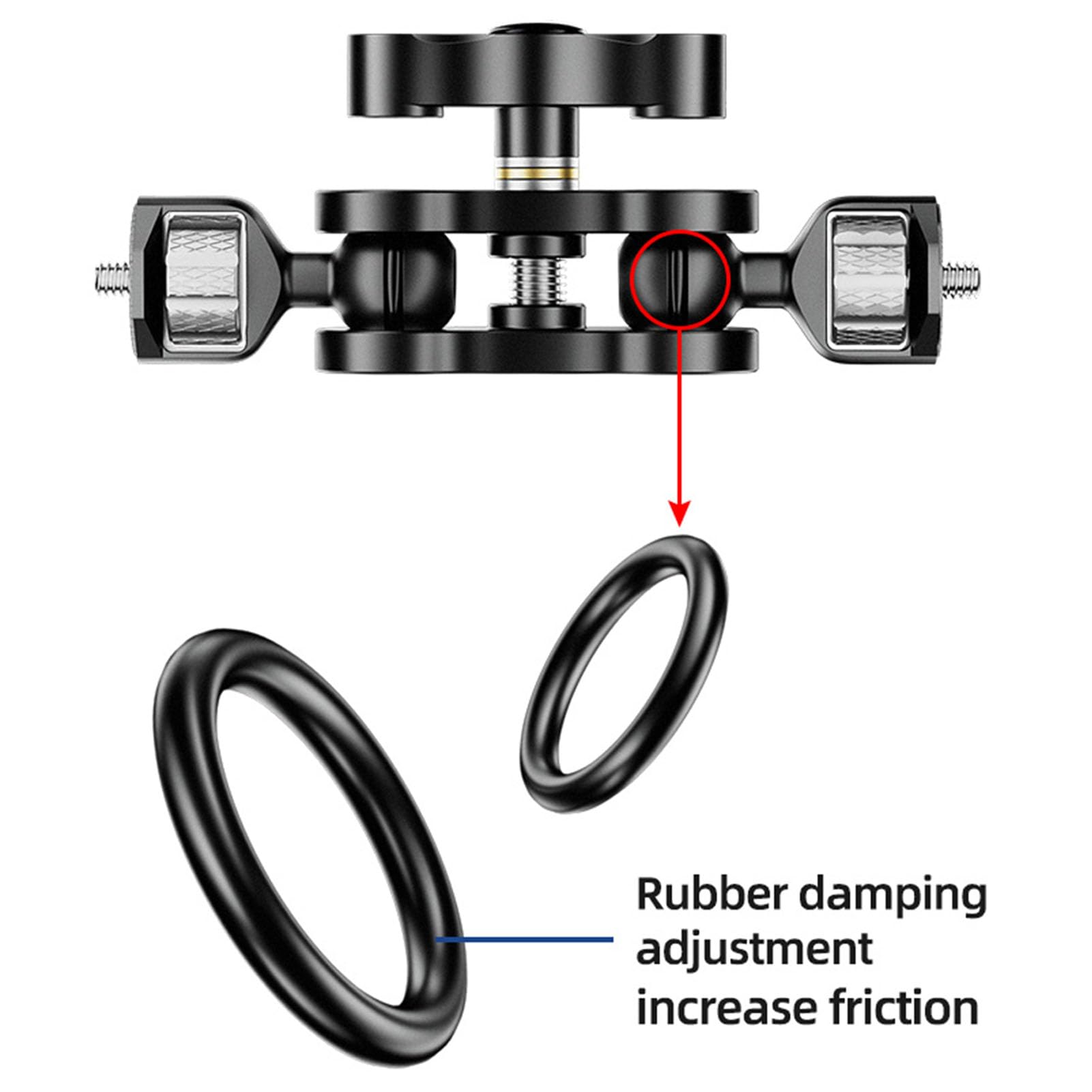 360° Rotatable Dual Ball Head Camera Clamp Mount - 1/4