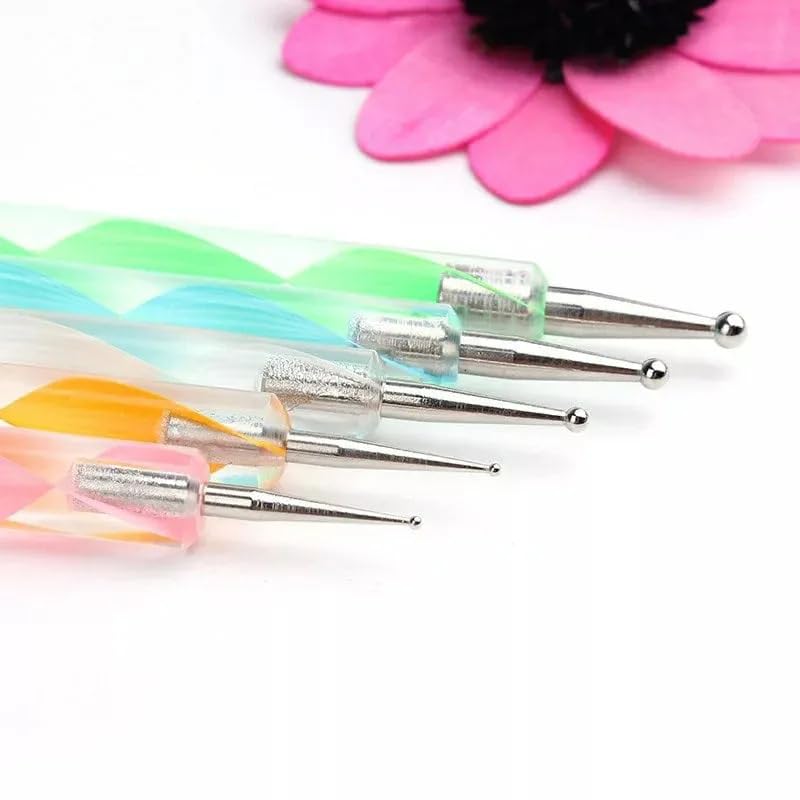 SWASCO 5-Piece Mandala Dotting Tools Set for Painting, Rock Art, Nail Design & Polymer Clay | Metal Ball Stylus Dot Pens for DIY Crafts | Perfect for Mandala Art, Stone Painting, Nail Decoration & Clay Modeling
