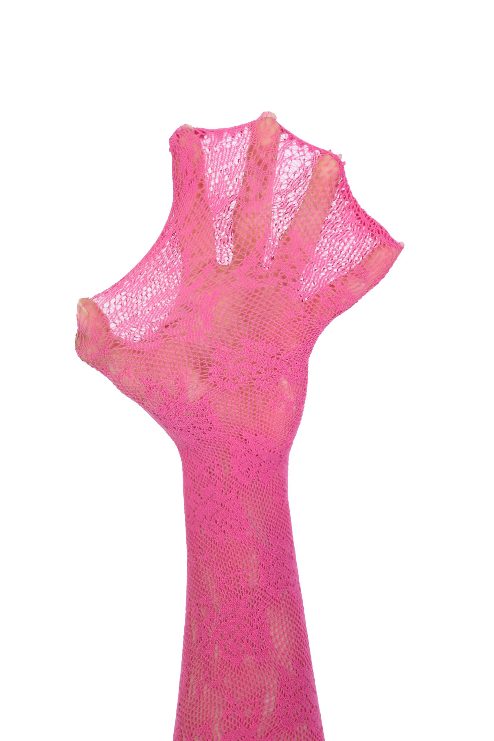 Sexy Black & Pink Fishnet Tights for Women - Christmas Rose Pattern Lace Leggings | Party & Holiday Wear