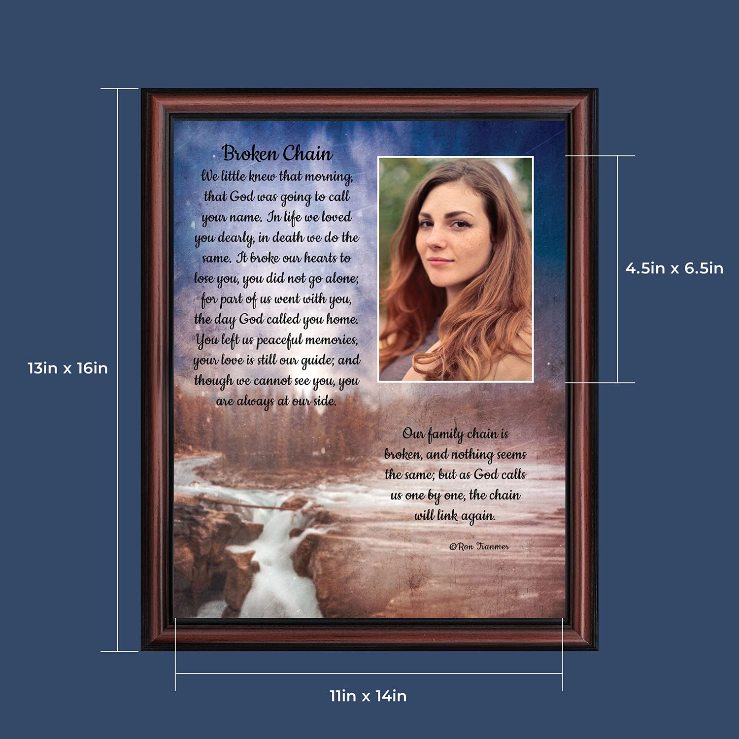 Broken Chain Memorial Picture Frame - Sympathy Gift for Loved Ones | Home Décor