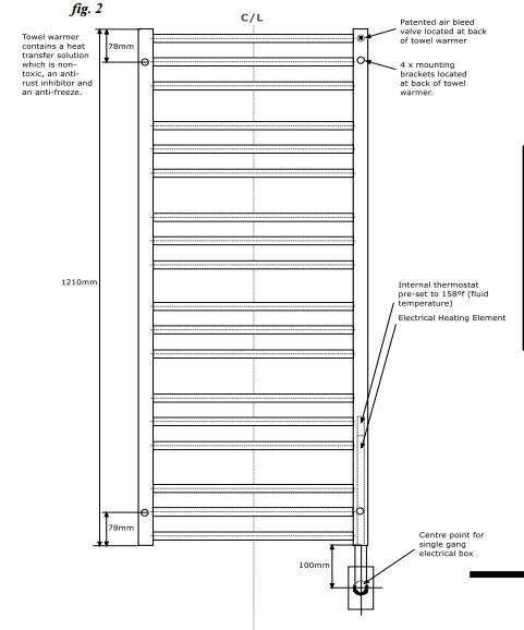 Tuzio Sorano Hardwired or Plug-In Bathroom Towel Warmer - 19.5