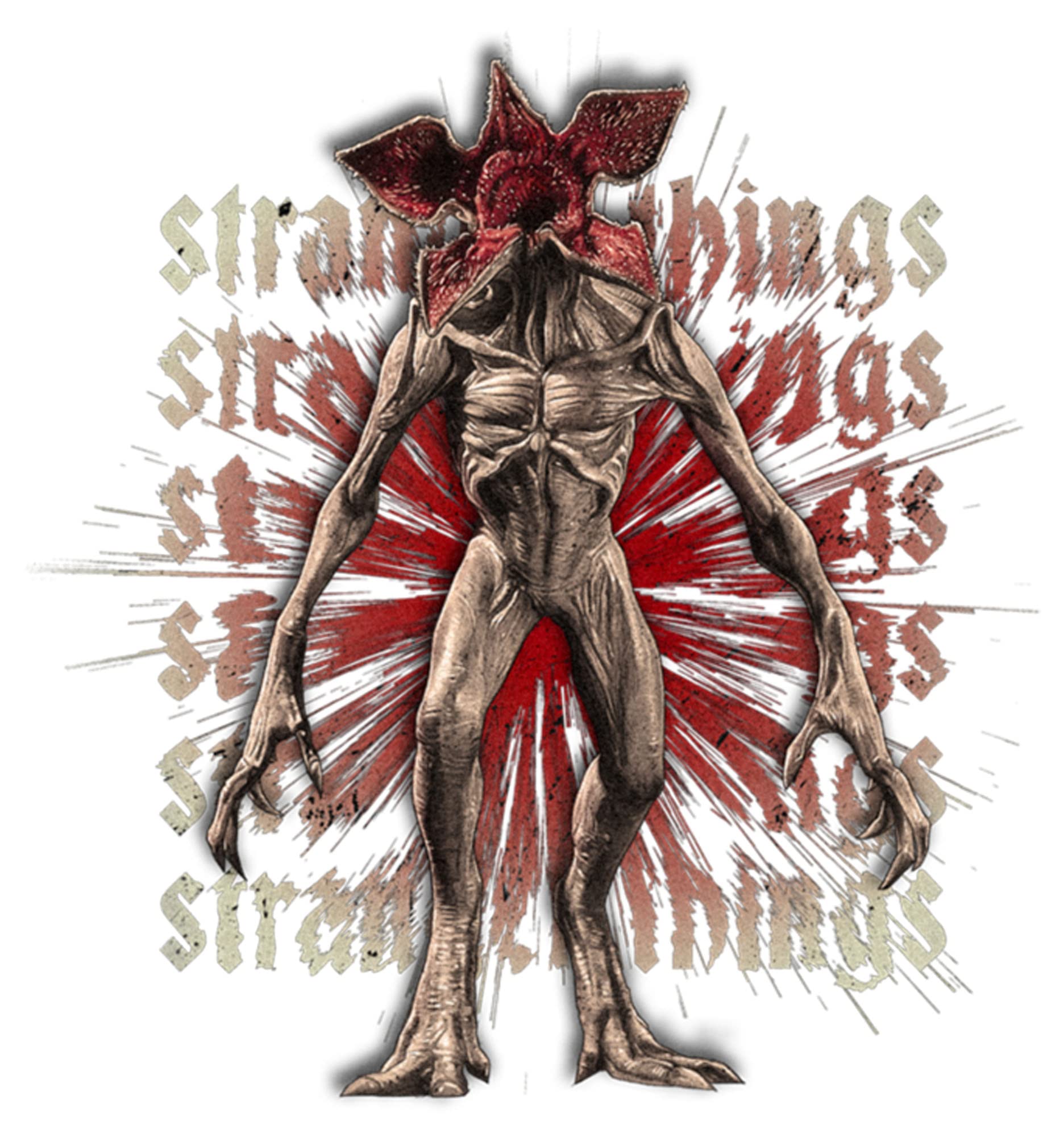 Men's Stranger Things Demogorgon Monster Logo Stacked Sweatshirt | Official Licensed Graphic Hoodie | Perfect for TV Show Fans, Halloween Costumes & Casual Wear