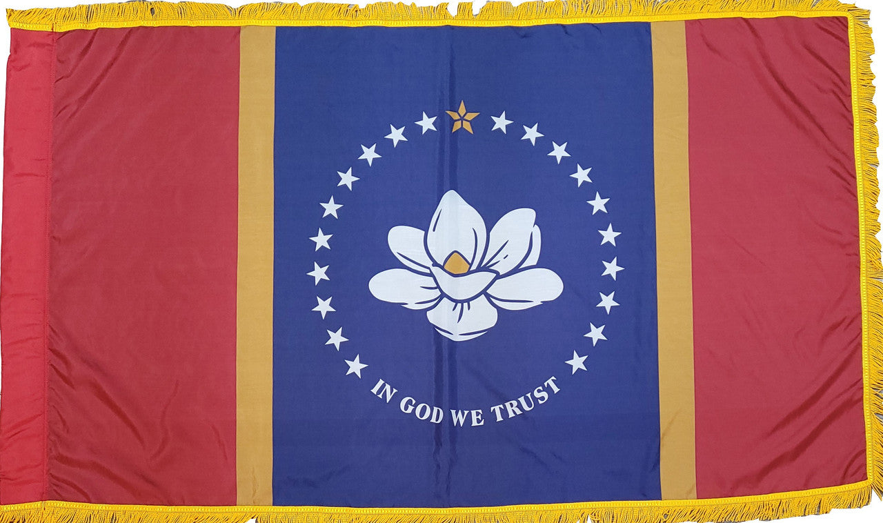 Mississippi State Flag 4x6 Feet - Premium Indoor Nylon Banner with Durable Stitching - Perfect for Home Decor, Office Display & School Events