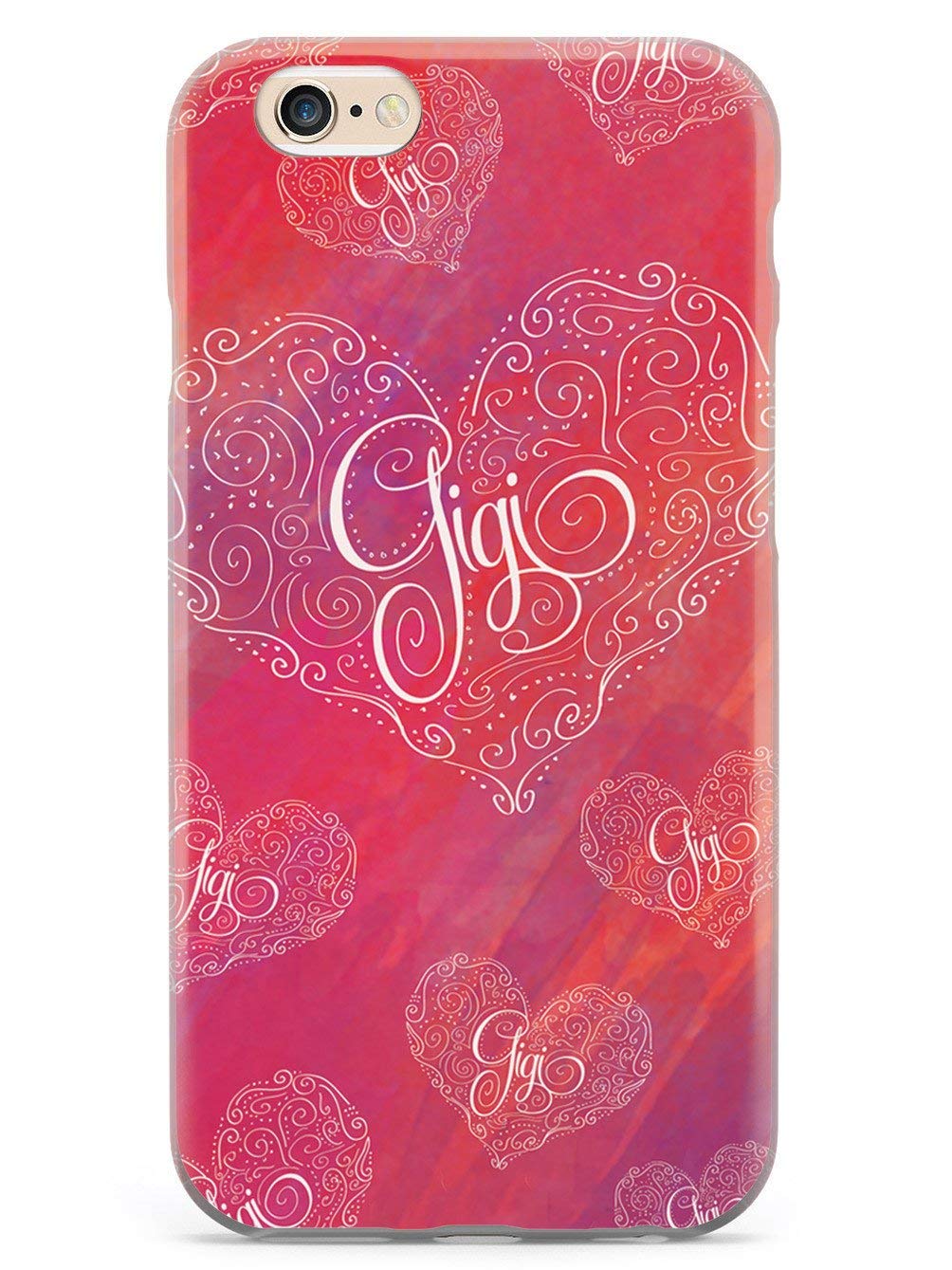 Inspired Cases - Shockproof 3D Textured Protective Phone Cover for Apple iPhone 6/6s (Gigi Pink Doodle Heart Design) - Perfect Gift for Grandma, Teens & Women | Everyday Use, School, Work & Travel