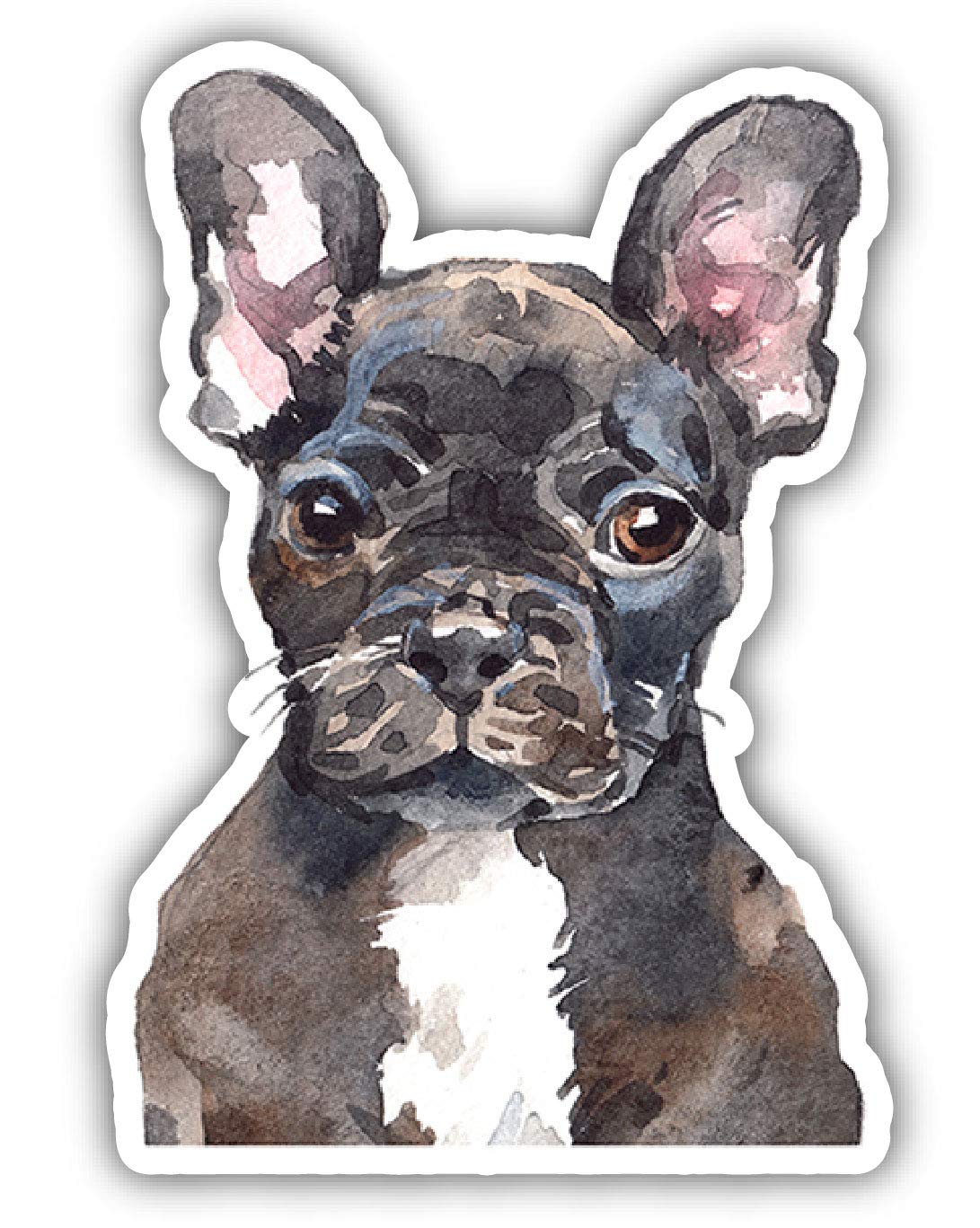 French Bulldog Watercolor Stickers 4-Pack - Laser Cut Vinyl Decals for Laptops, Cars & DIY Crafts - Cute Dog Breed Art for Pet Lovers