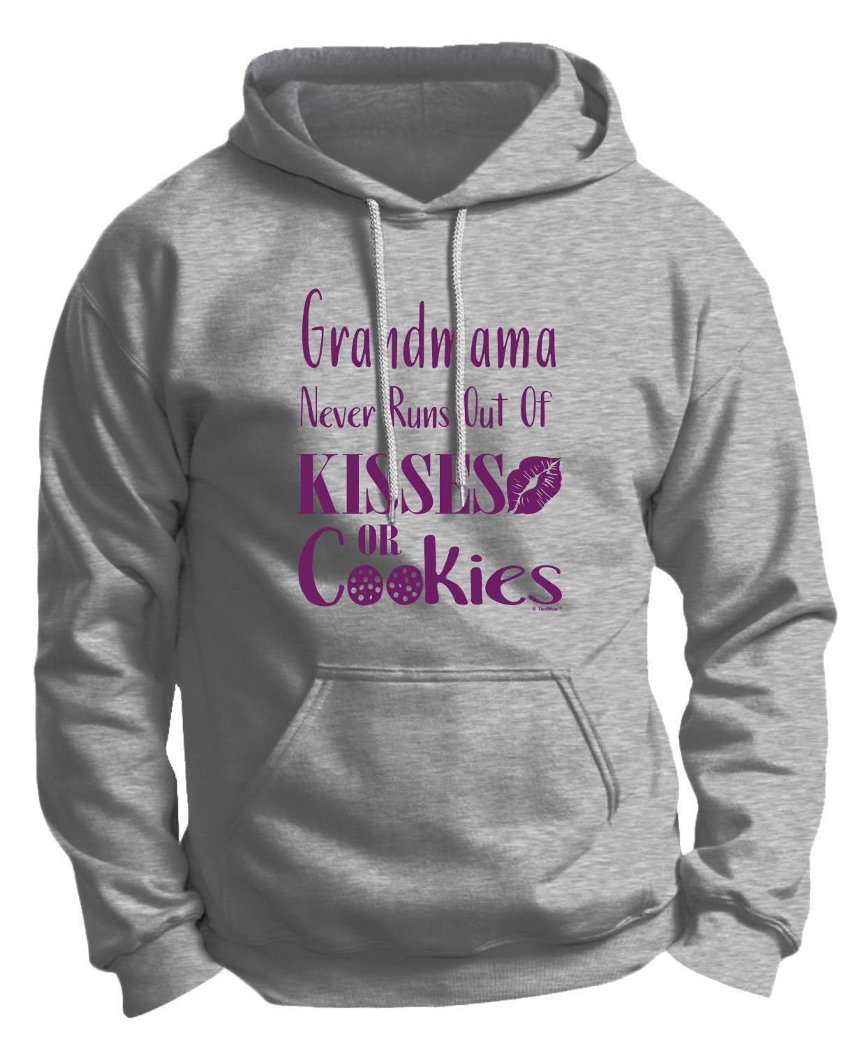 Grandma Never Runs Out of Kisses or Cookies Premium Hoodie Sweatshirt - Soft & Cozy Pullover for Women - Perfect for Family Gatherings, Holidays & Casual Outings