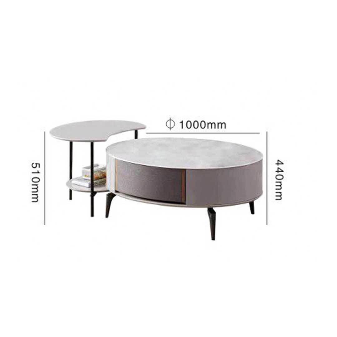 Giada Modern Nesting Coffee Table with Jade Stone Top - Stylish Living Room Furniture for Small Spaces