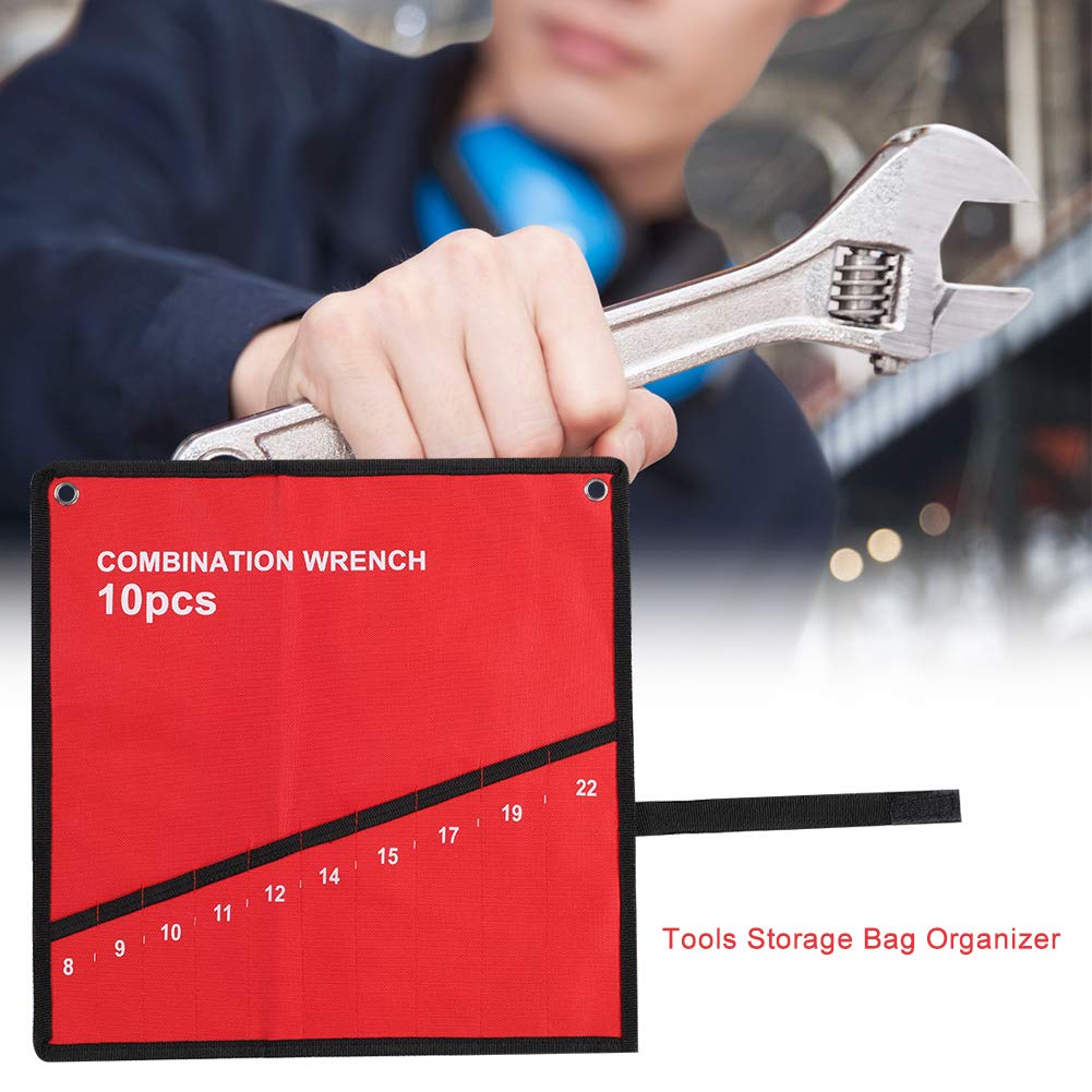 Roll Up Tools Bag Organizer - 10 Pocket Heavy Duty Tool Storage Pouch for Wrenches, Pliers & Hand Tools | Portable Workshop & DIY Tool Organizer for Mechanics, Electricians & Home Improvement