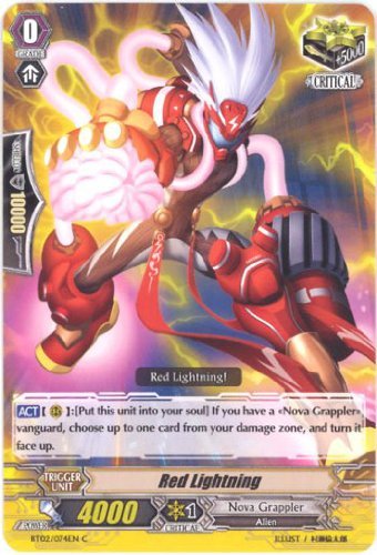 Cardfight!! Vanguard TCG - Red Lightning (BT02/074EN) - Onslaught of Dragon Souls - Rare Trading Card Game Collectible for Deck Building & Competitive Play