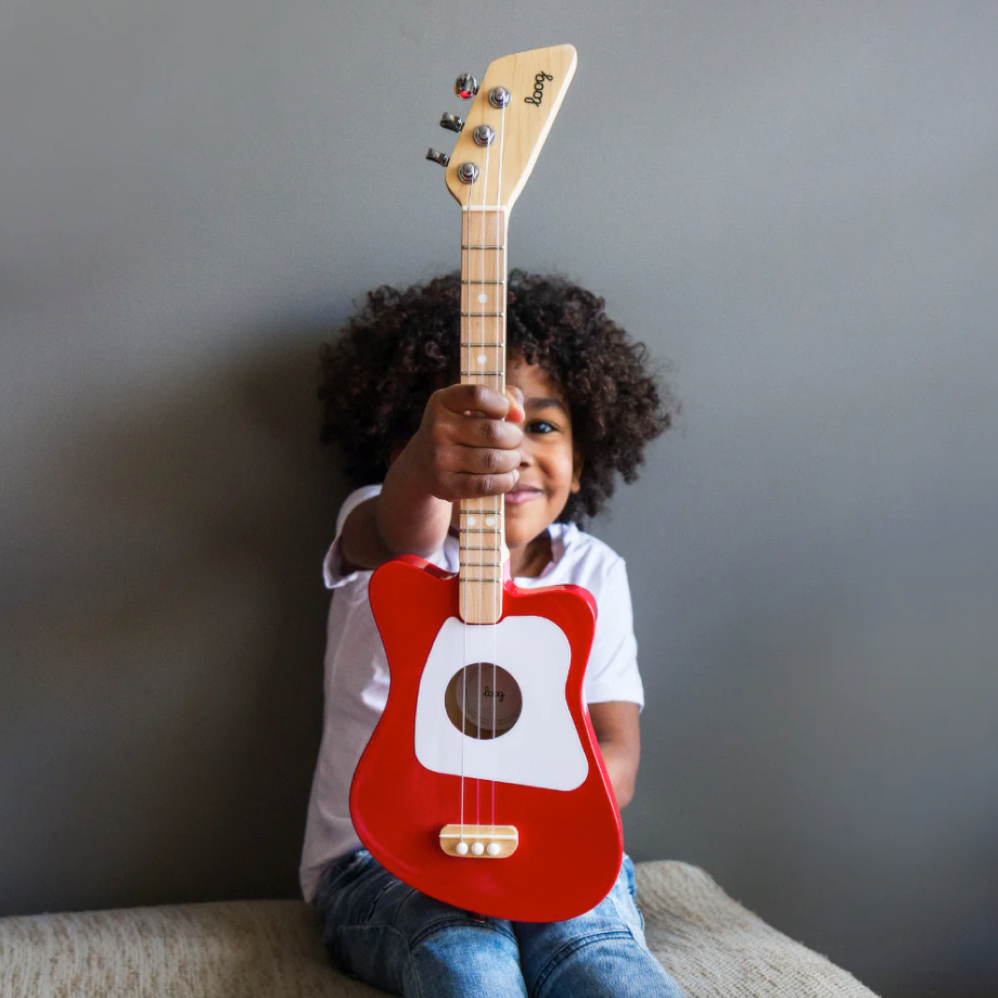 Loog Mini Acoustic Guitar for Kids - 3-String Beginner Guitar, Black | Perfect for Children's Music Lessons, Birthday Gifts & Early Learning