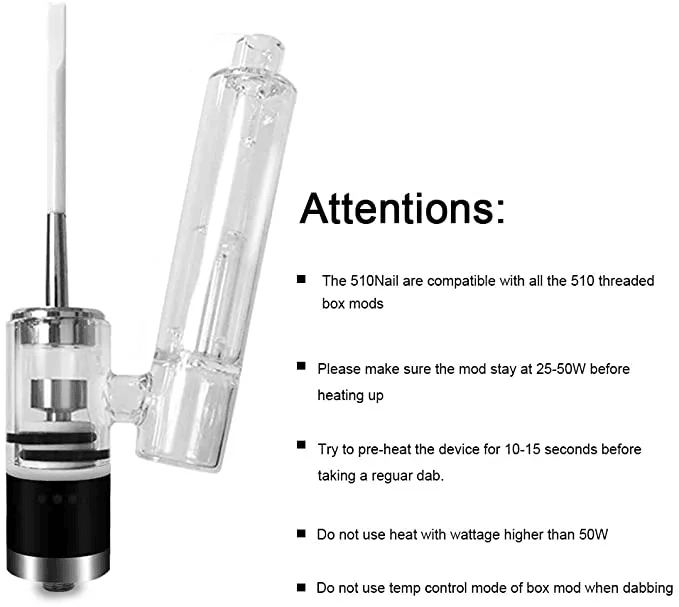 CPENAIL Wax Pen & E-Nail Kit - 510 Thread Wax Dry Herb Tank Atomizer for Concentrates & Oils | Perfect for Dabbing, Vaping & On-the-Go Use