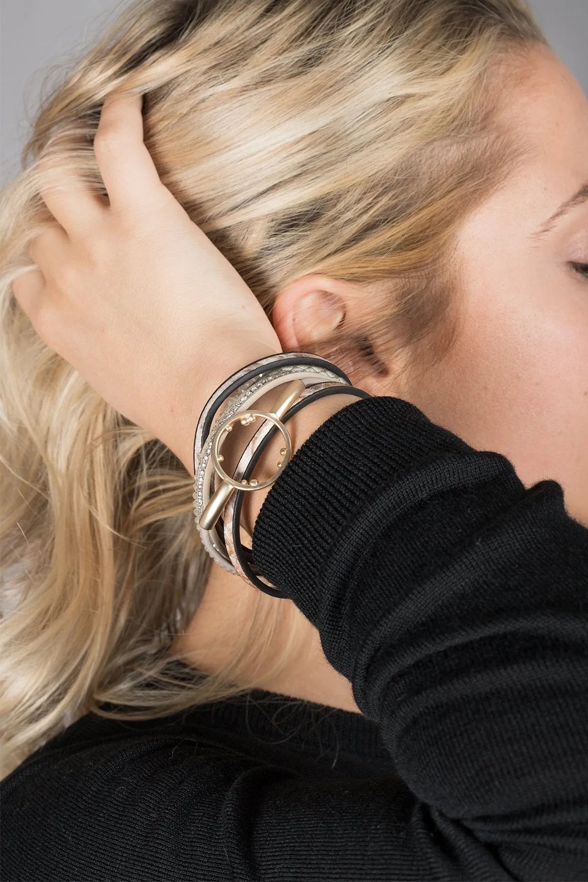 Kayla Genuine Leather Bracelet for Women - Stylish & Durable Handmade Leather Wristband - Perfect for Casual Wear, Office & Gift Giving